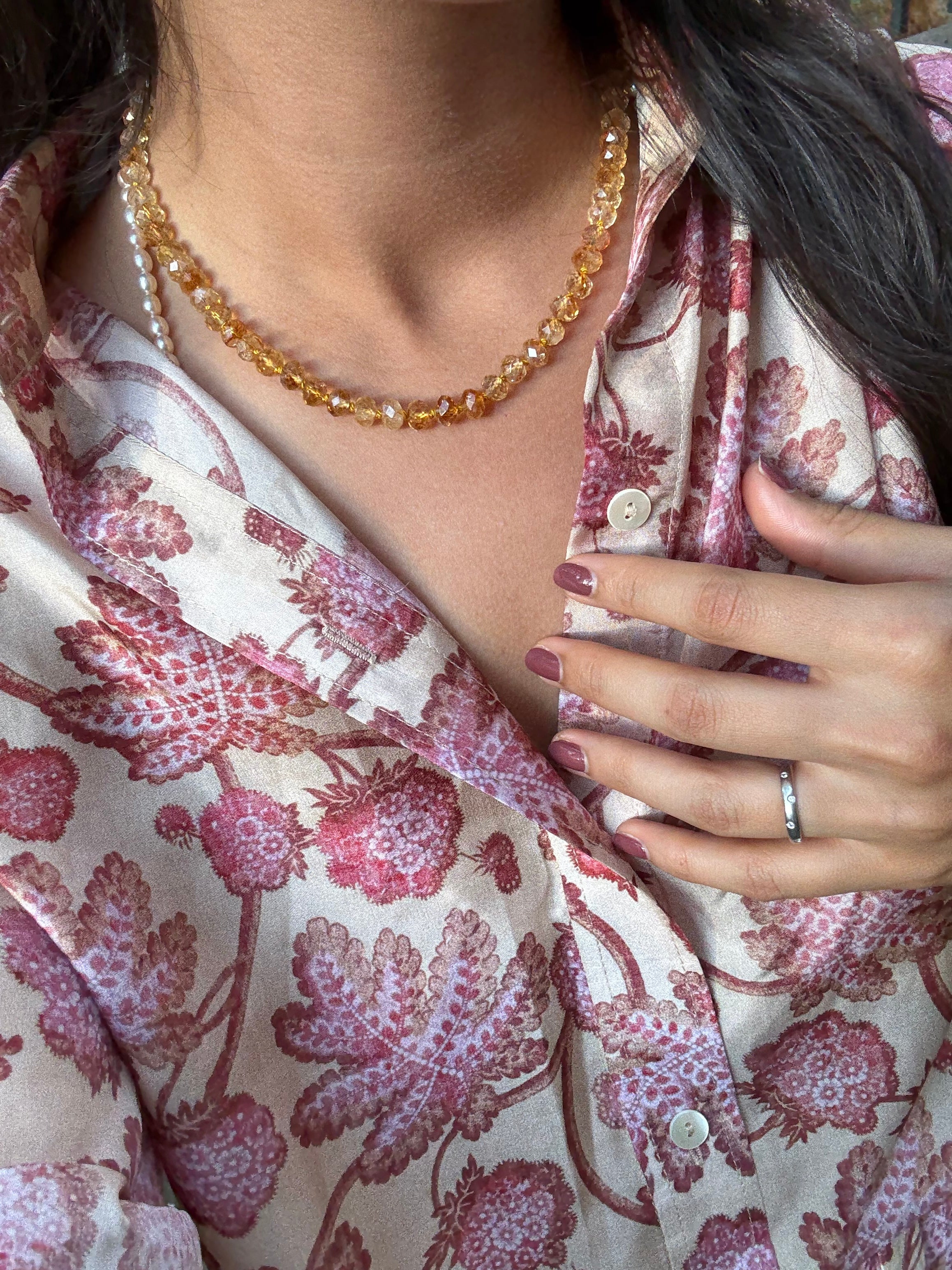 Sloane Necklace in Faceted Citrine