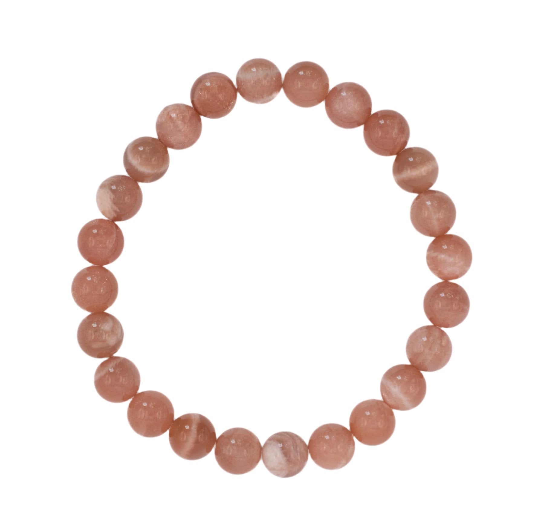 Peach Moonstone Beaded Stretch Bracelet