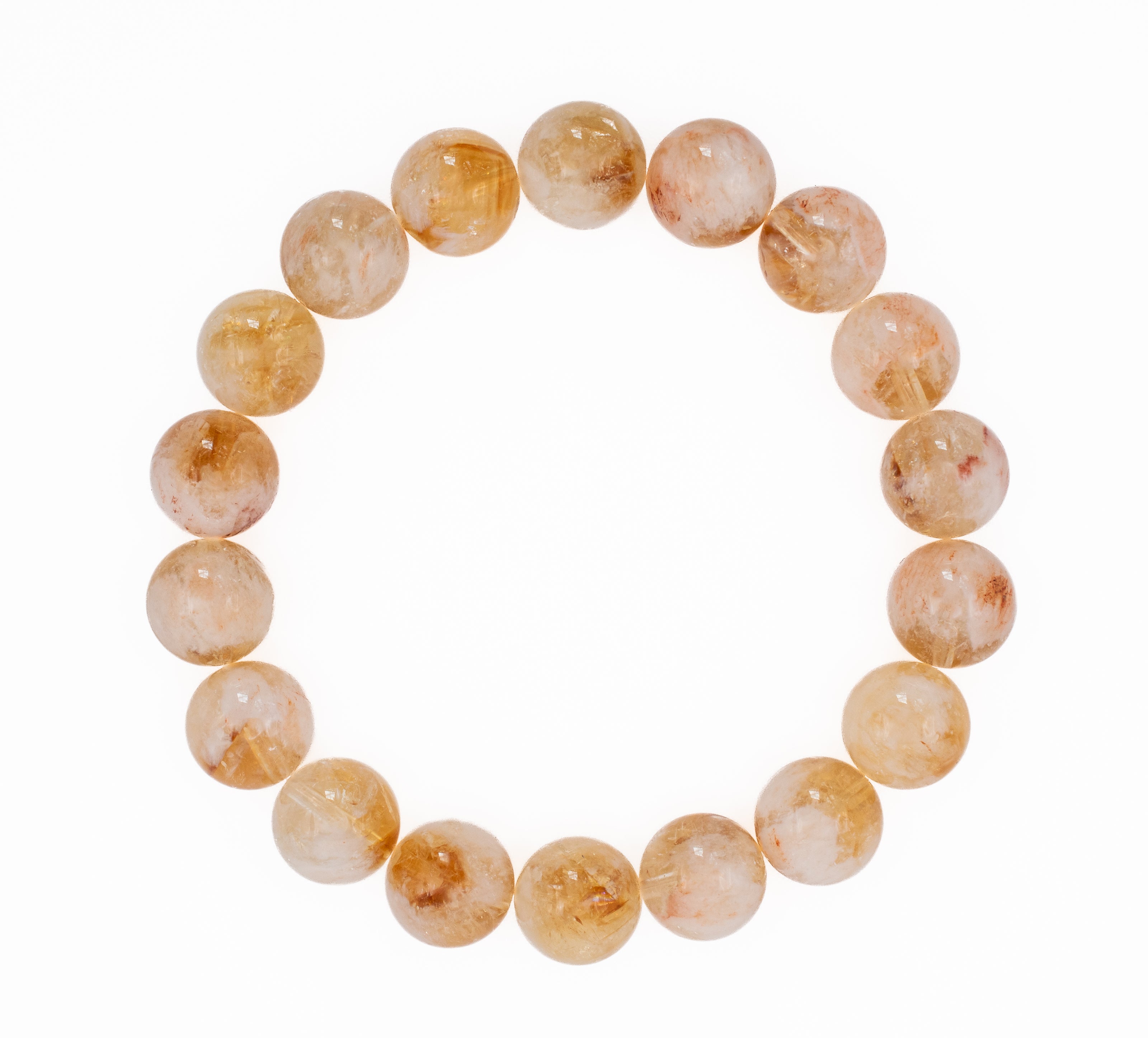 Cloudy Citrine Beaded Stretch Bracelet