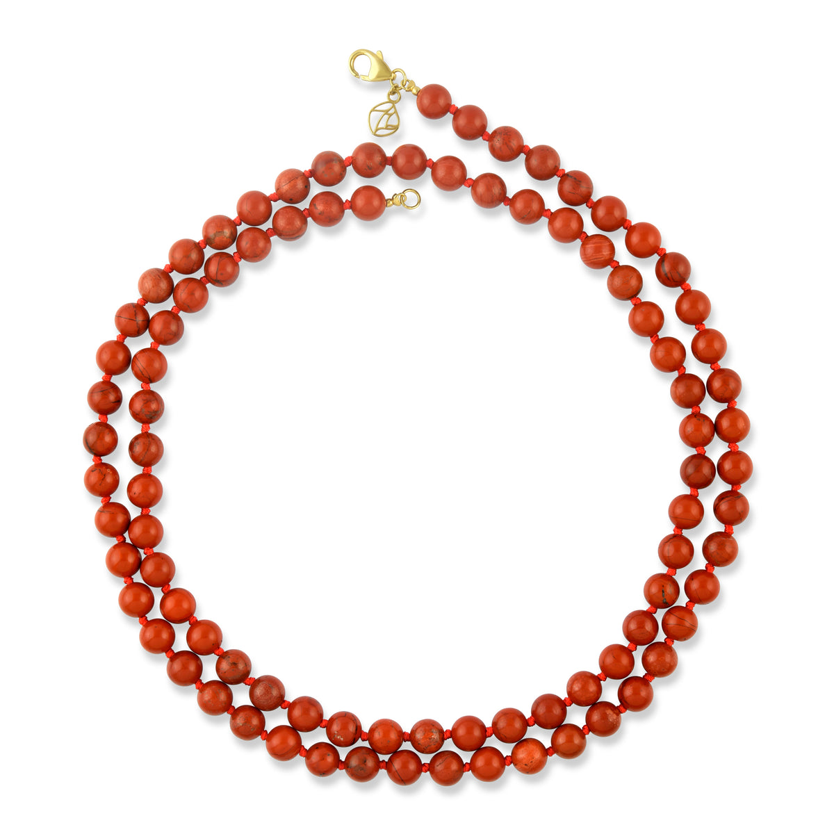 Cyra Long Necklace in Red Jasper