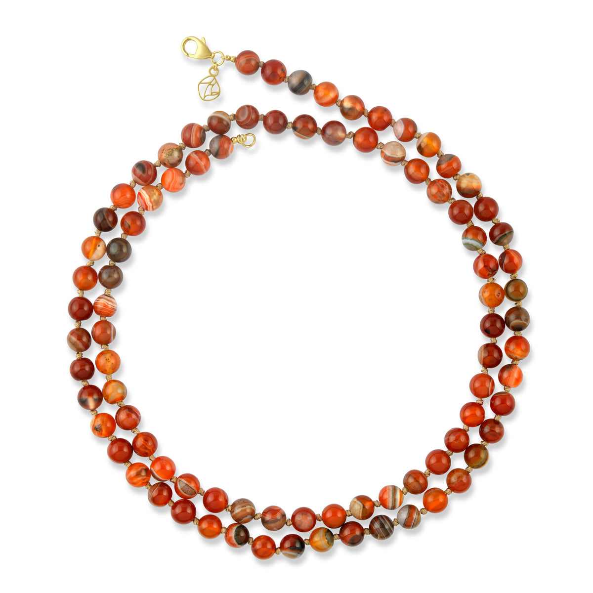 Cyra Long Necklace in Striped Chalcedony