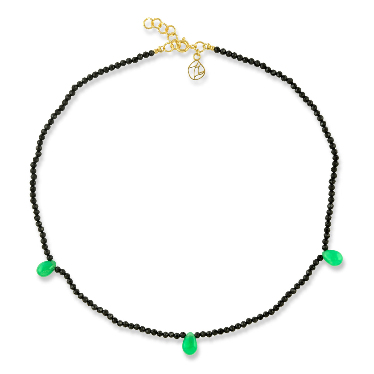 Monty Necklace in Black Onyx and Chrysoprase