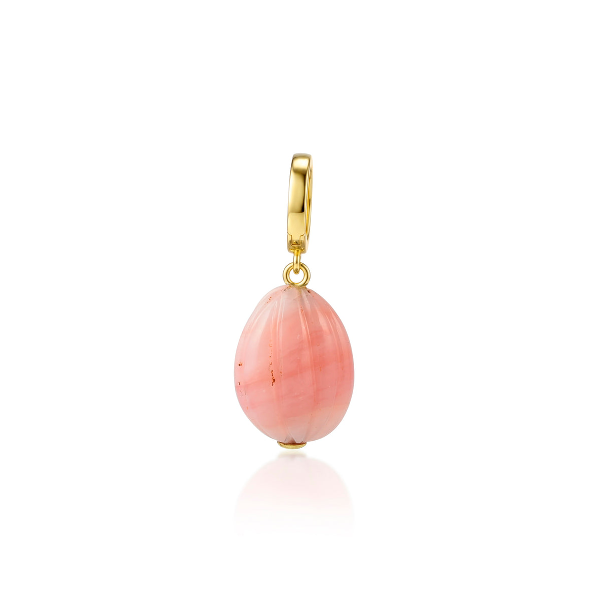Pink Opal Hand Carved Clip On Pendant