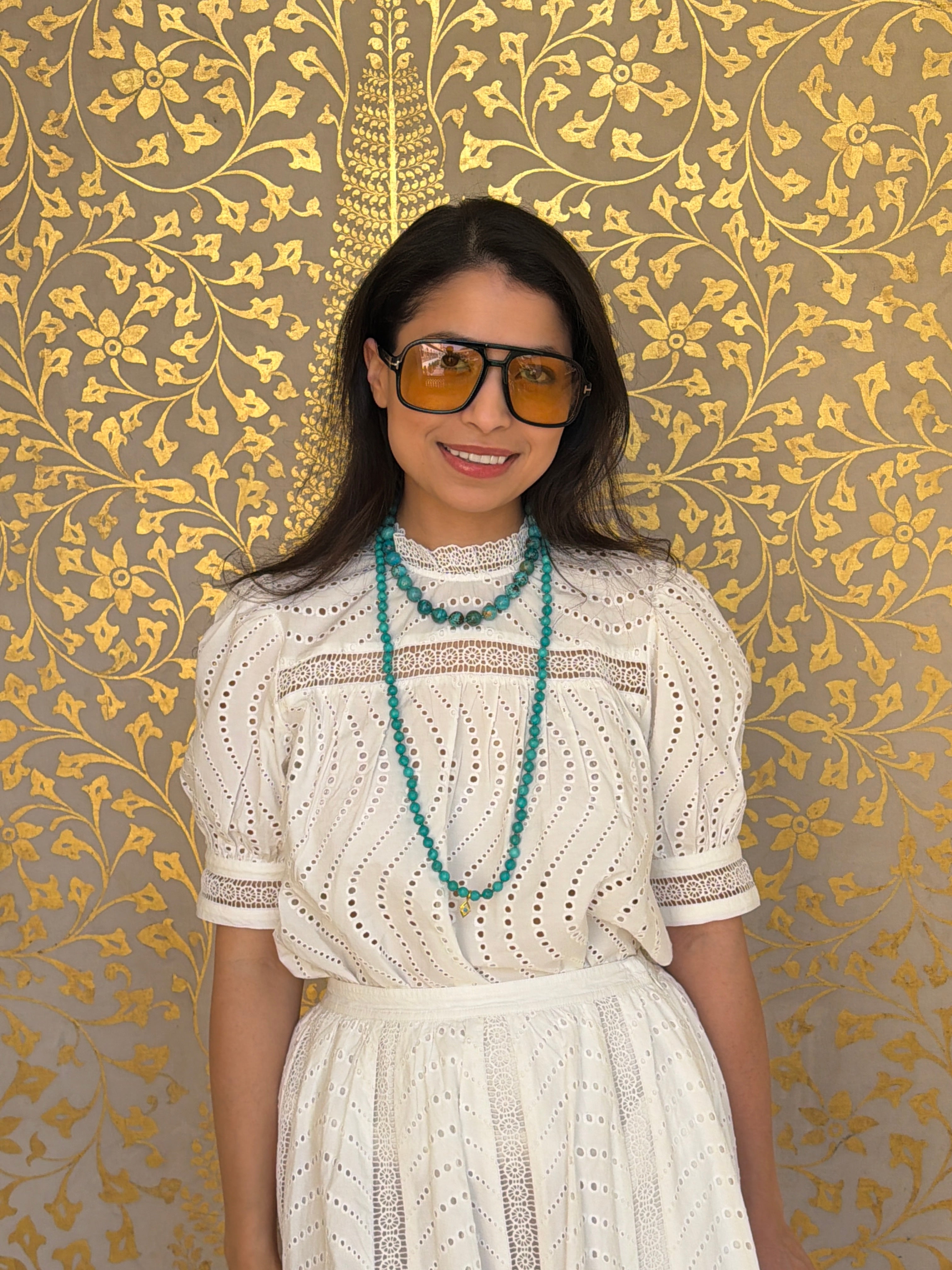 Cyra Long Turquoise Necklace