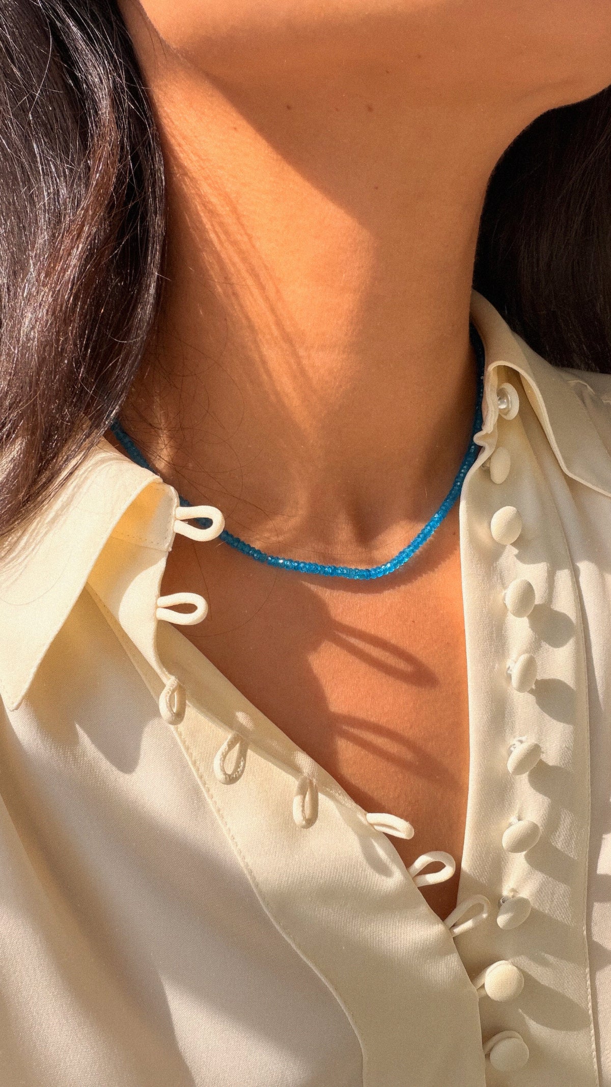 Aura Necklace in Blue Apatite