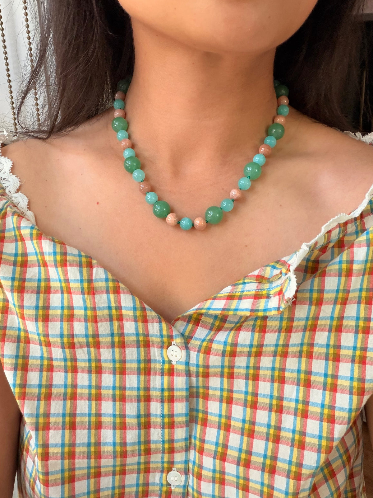 Iva Necklace in Aventurine, Moonstone, and Amazonite