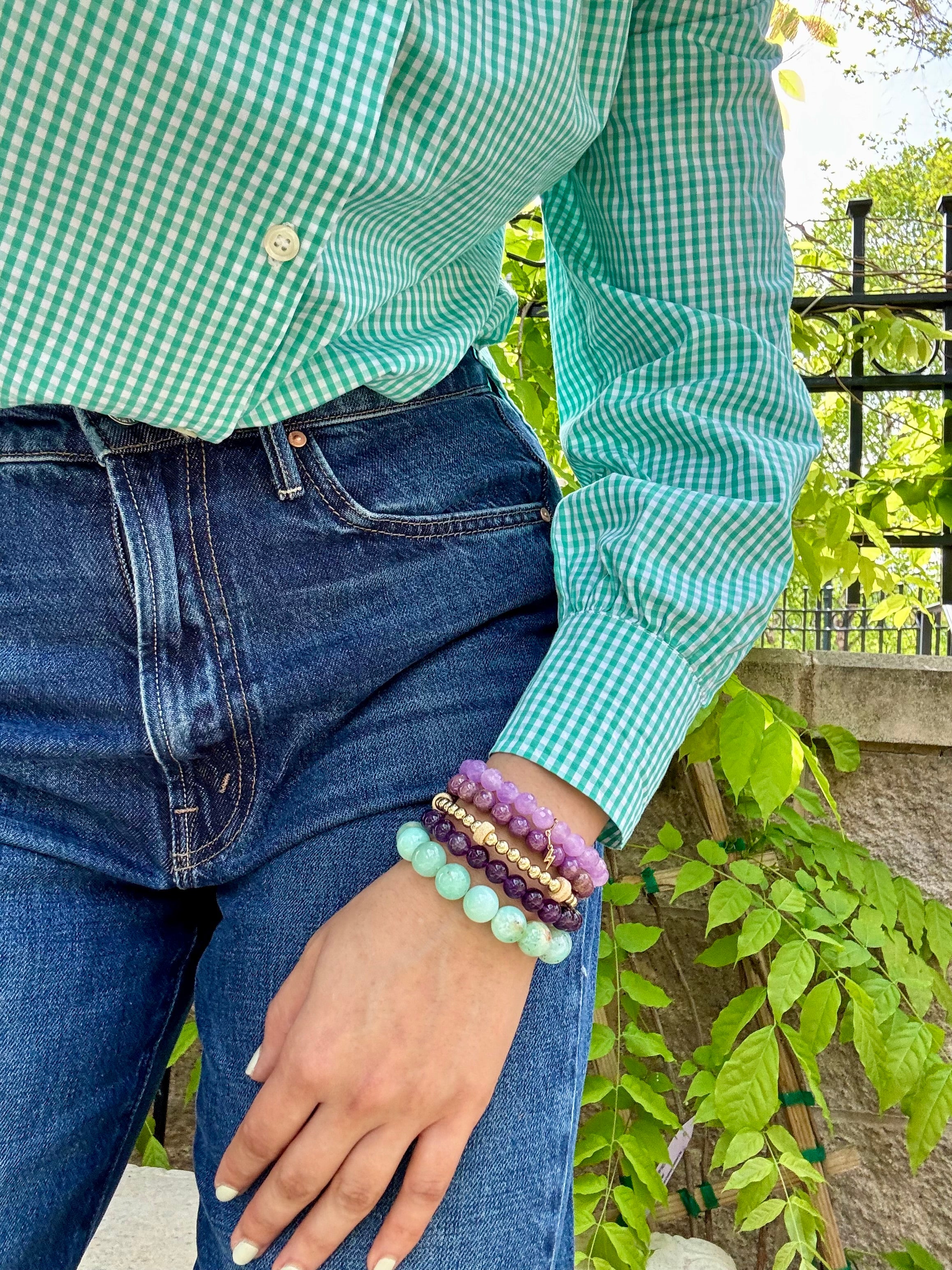 Chrysoprase Beaded Stretch Bracelet