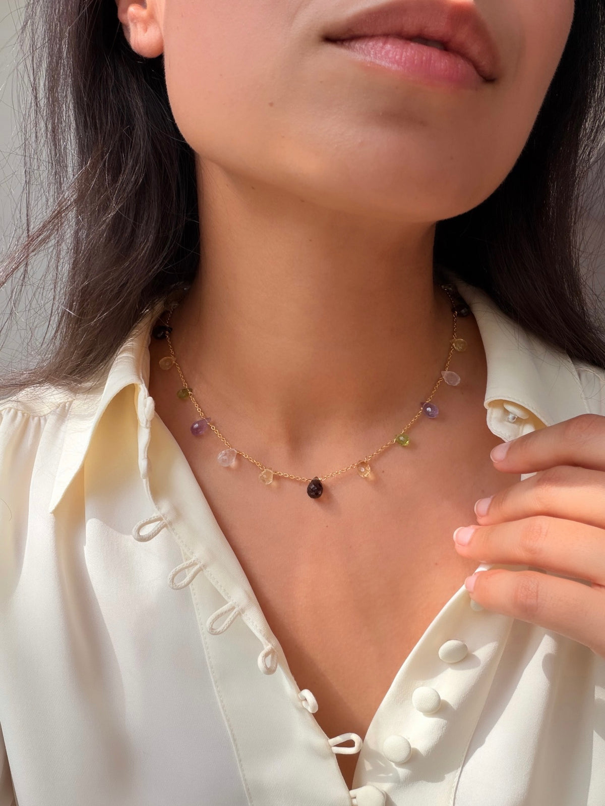 Niles Necklace in Multi Gemstones
