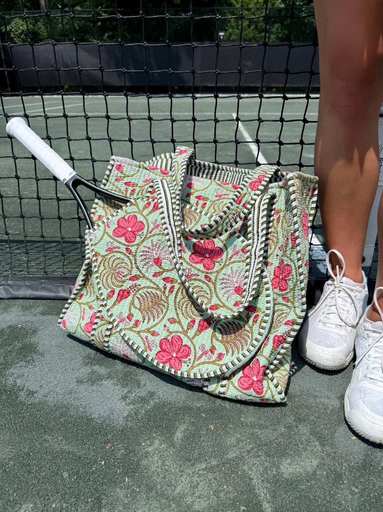Block Print Racquet Tote 05