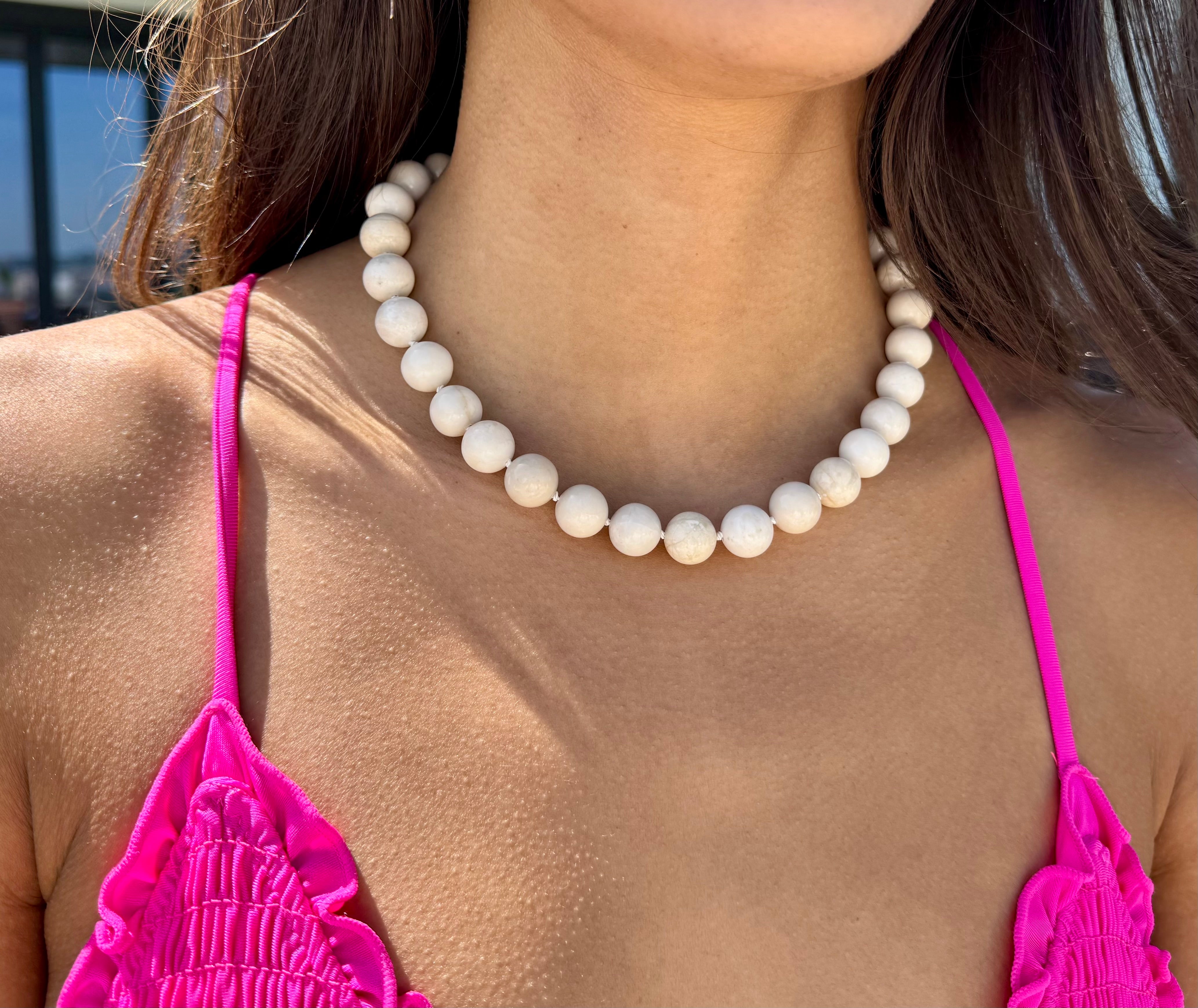 Clemmie Necklace in Creamy Jasper
