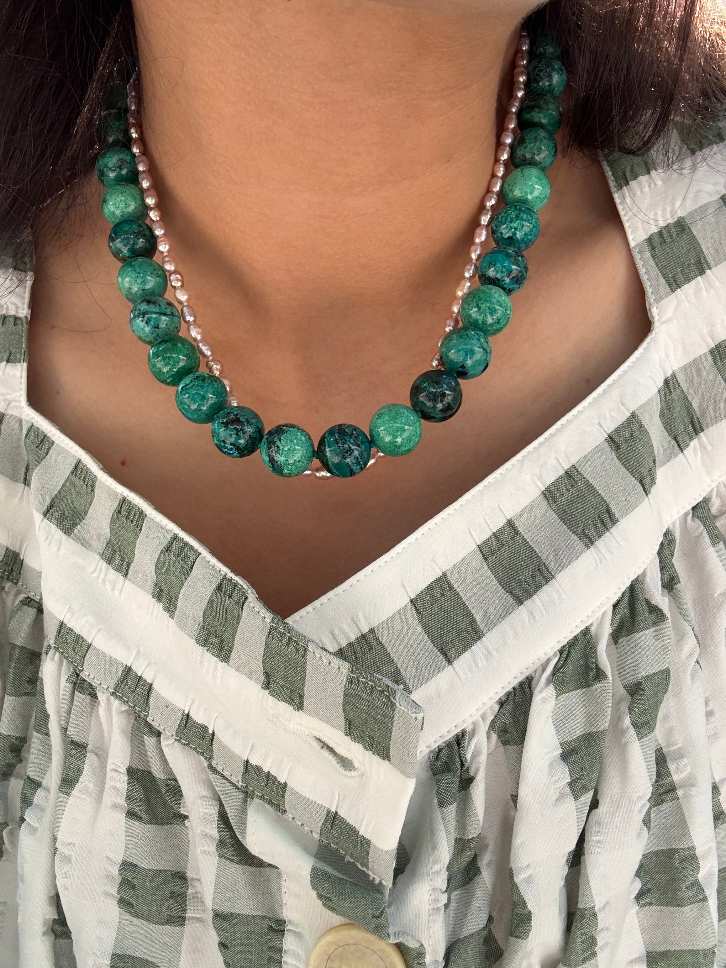 Clemmie Necklace in Chrysocolla
