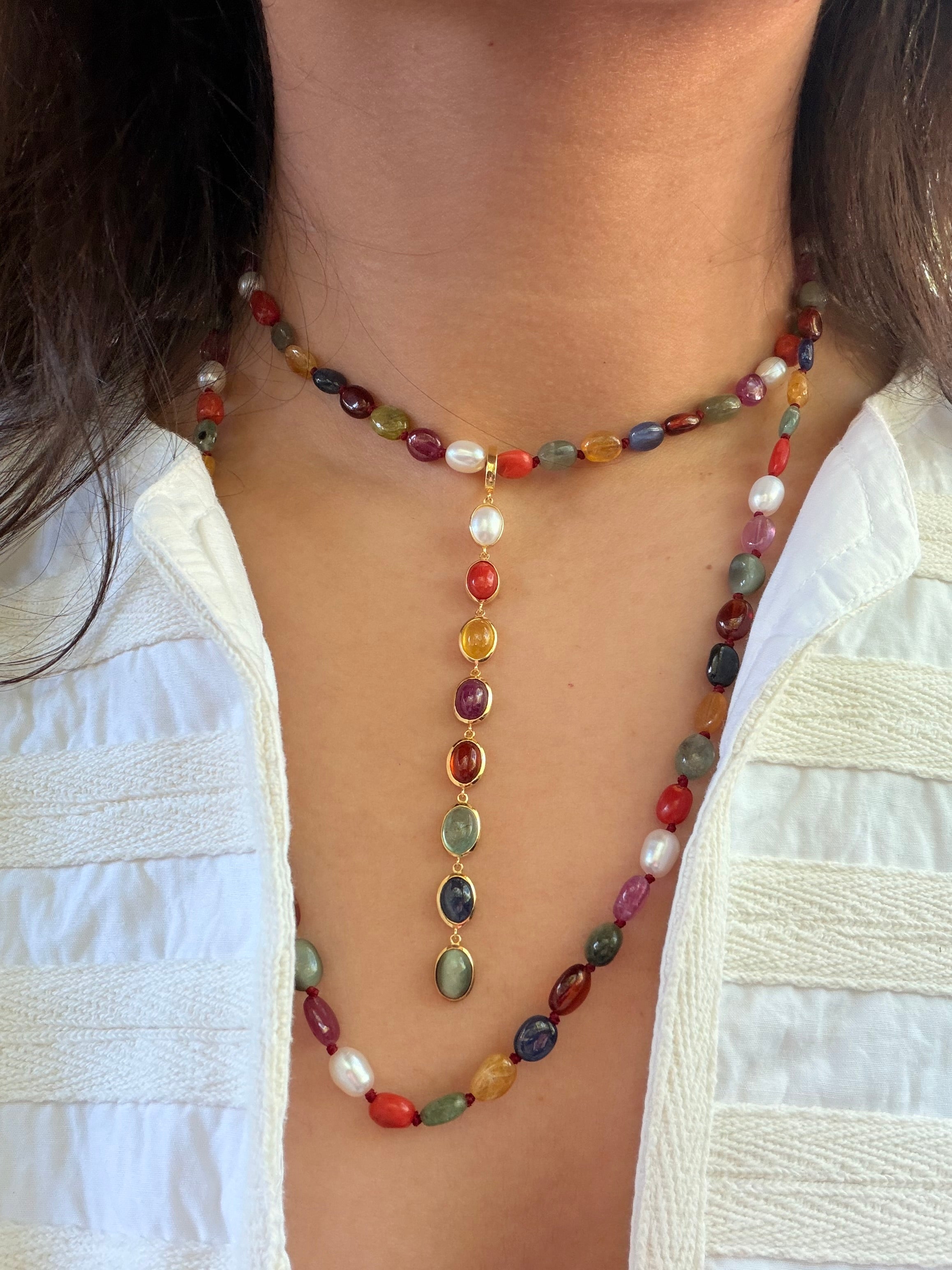 Maia Gemstone Clip On Pendant