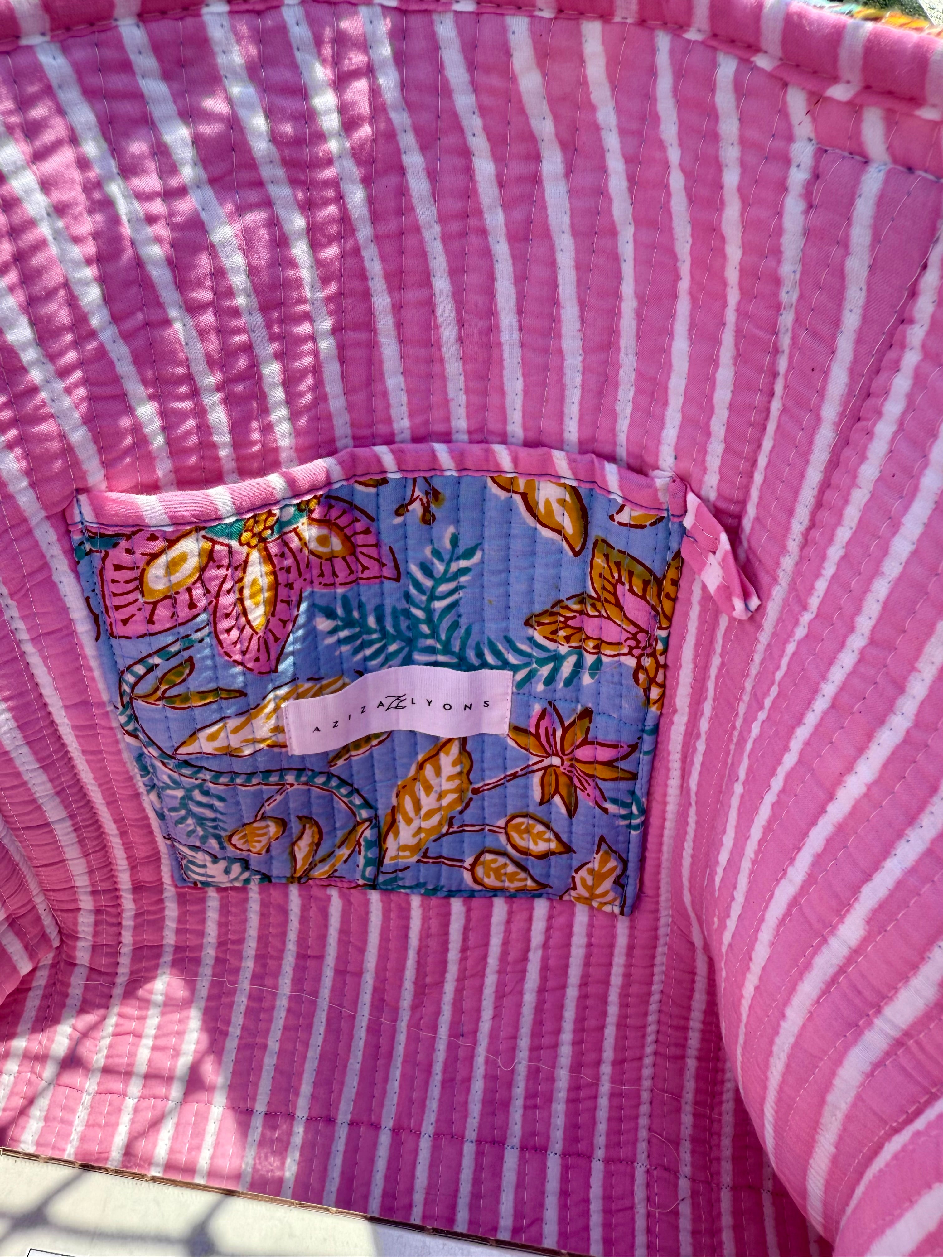 Block Print Racquet Tote 04