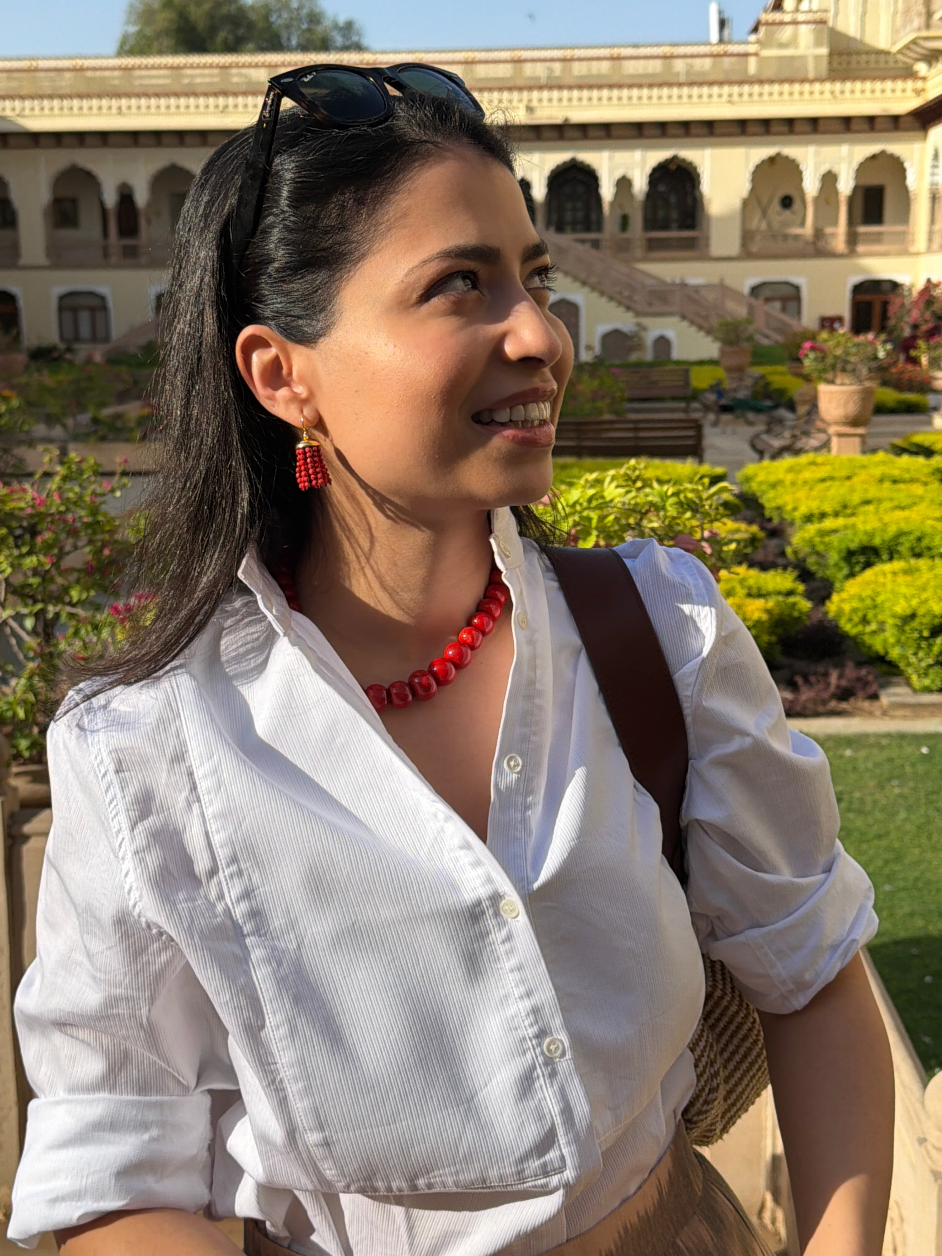 Hydra Tassel Earrings in Red