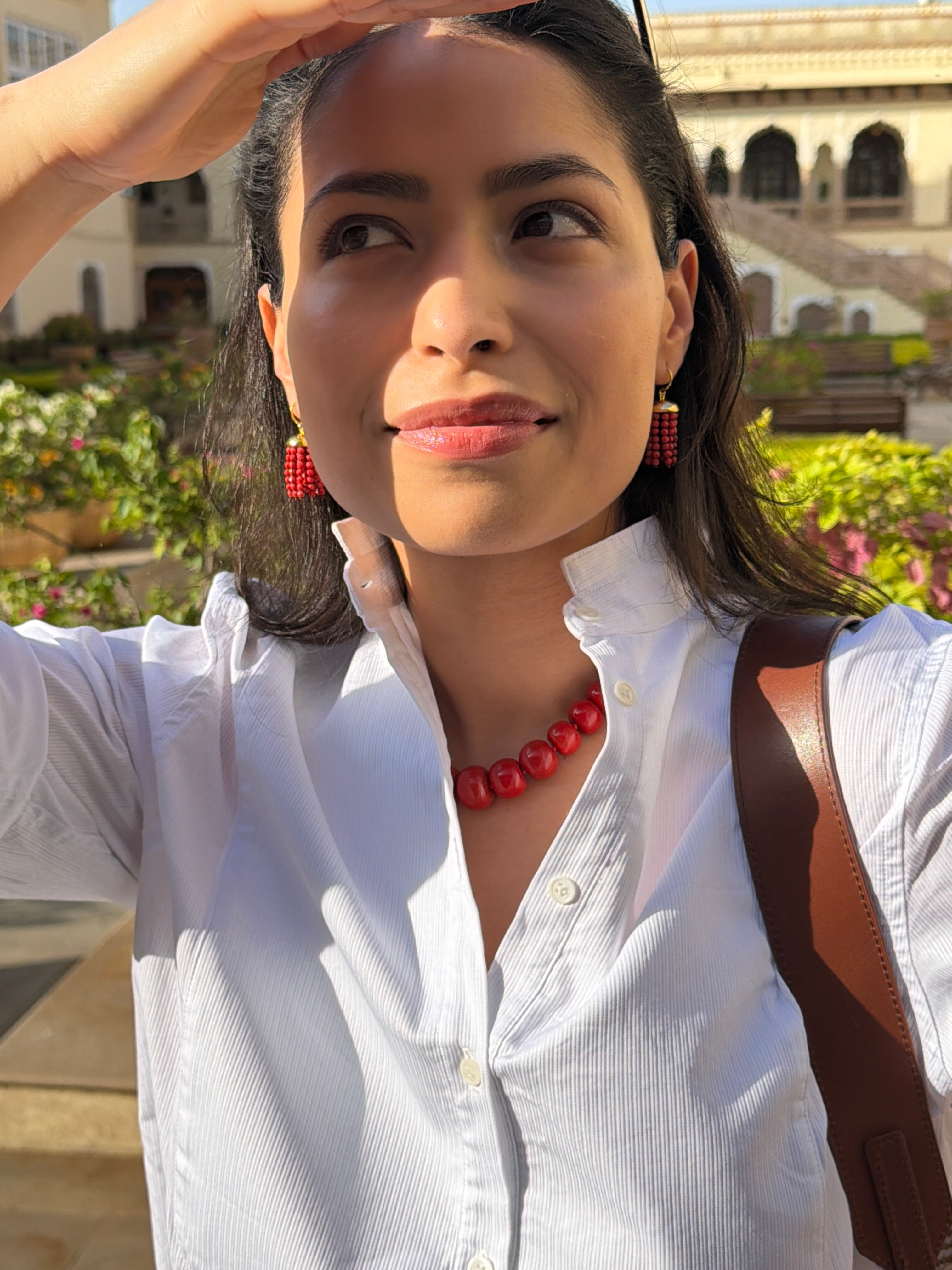 Hydra Tassel Earrings in Red