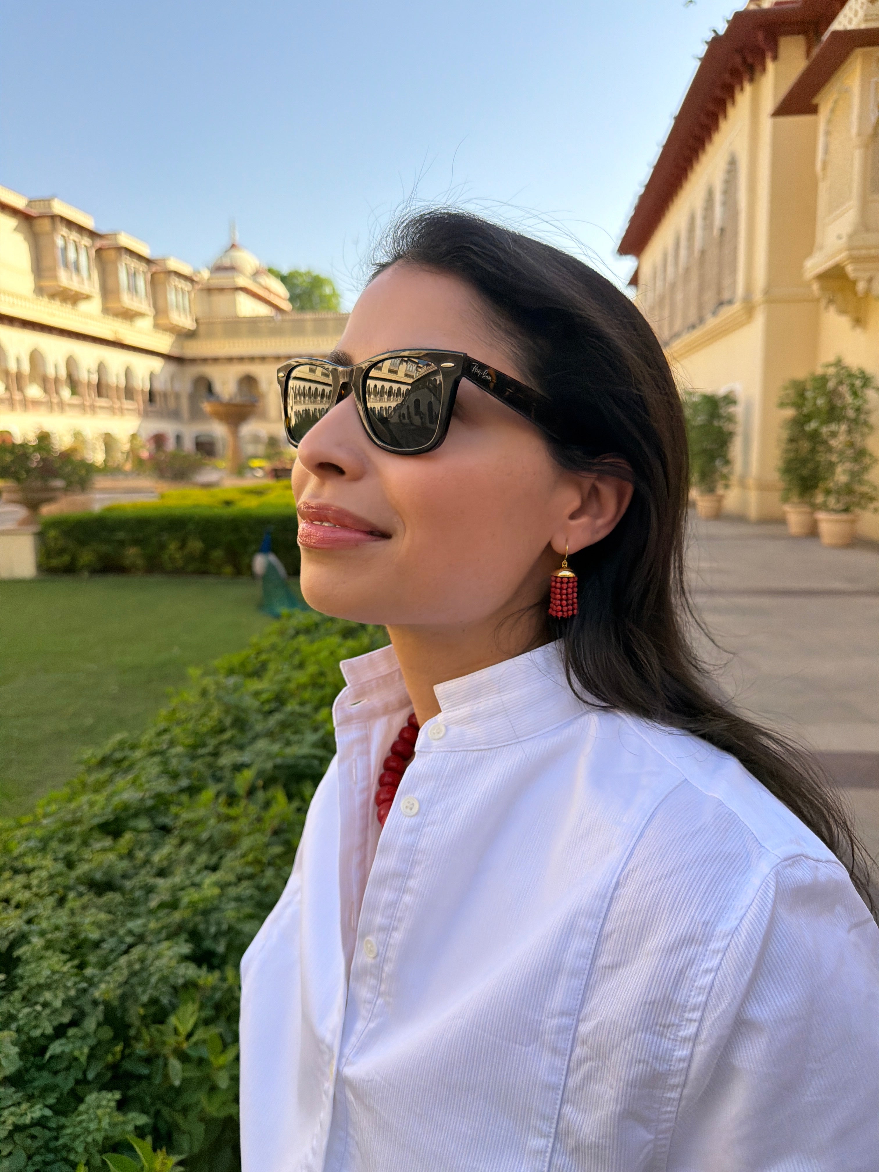 Hydra Tassel Earrings in Red