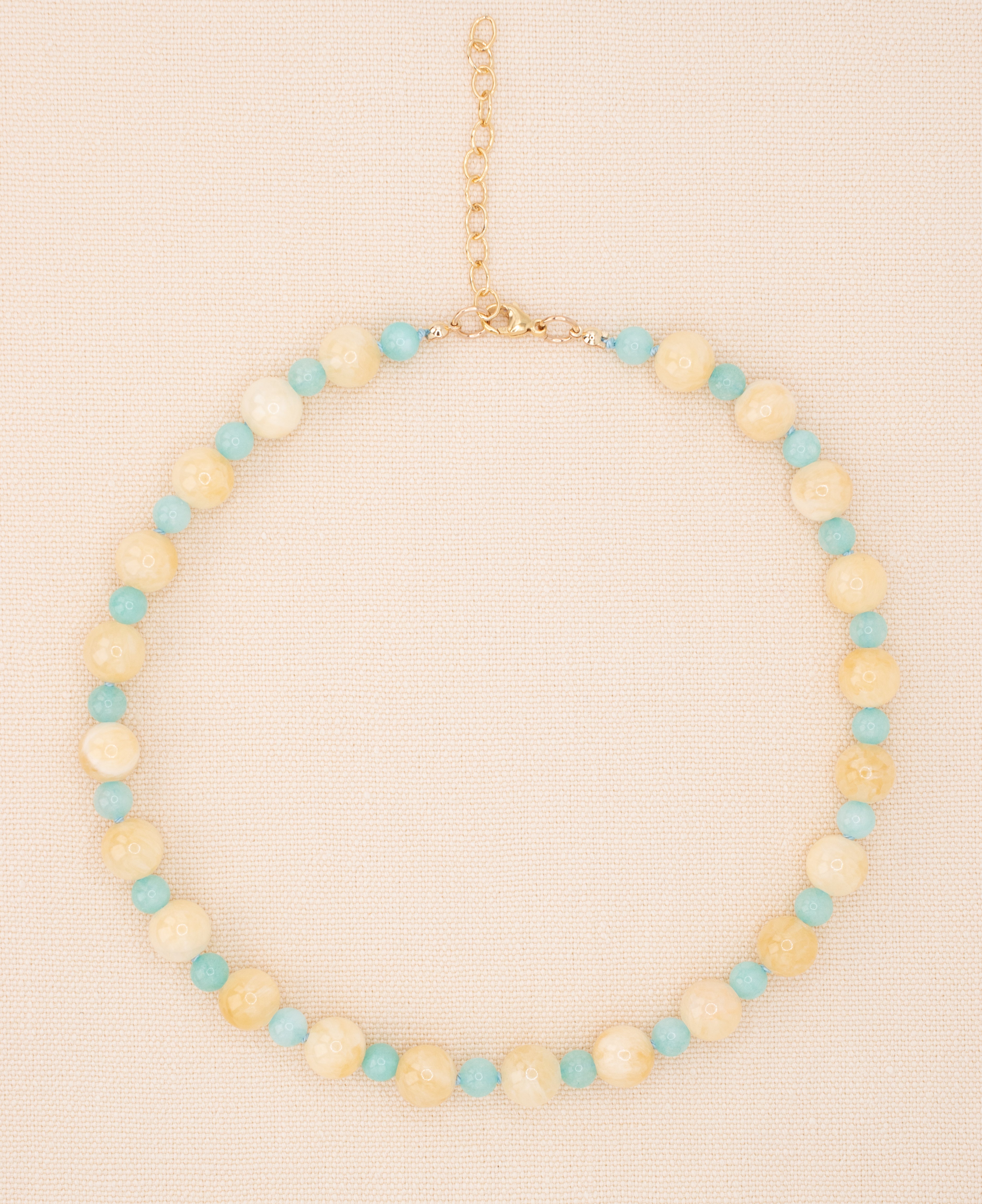 Meredith Necklace in Amazonite and Yellow Calcite