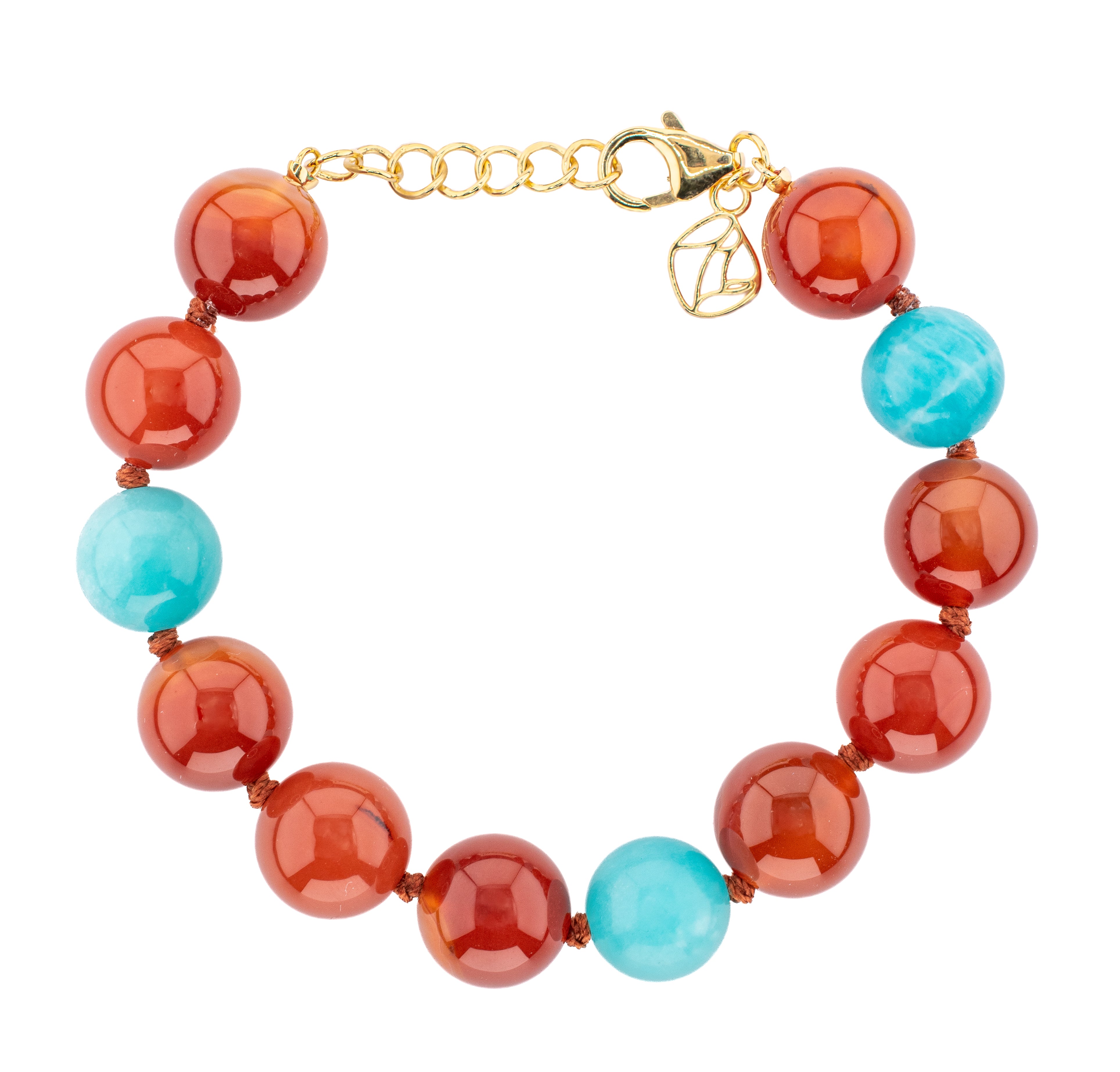 Clemmie Beaded Bracelet in Red Onyx and Amazonite