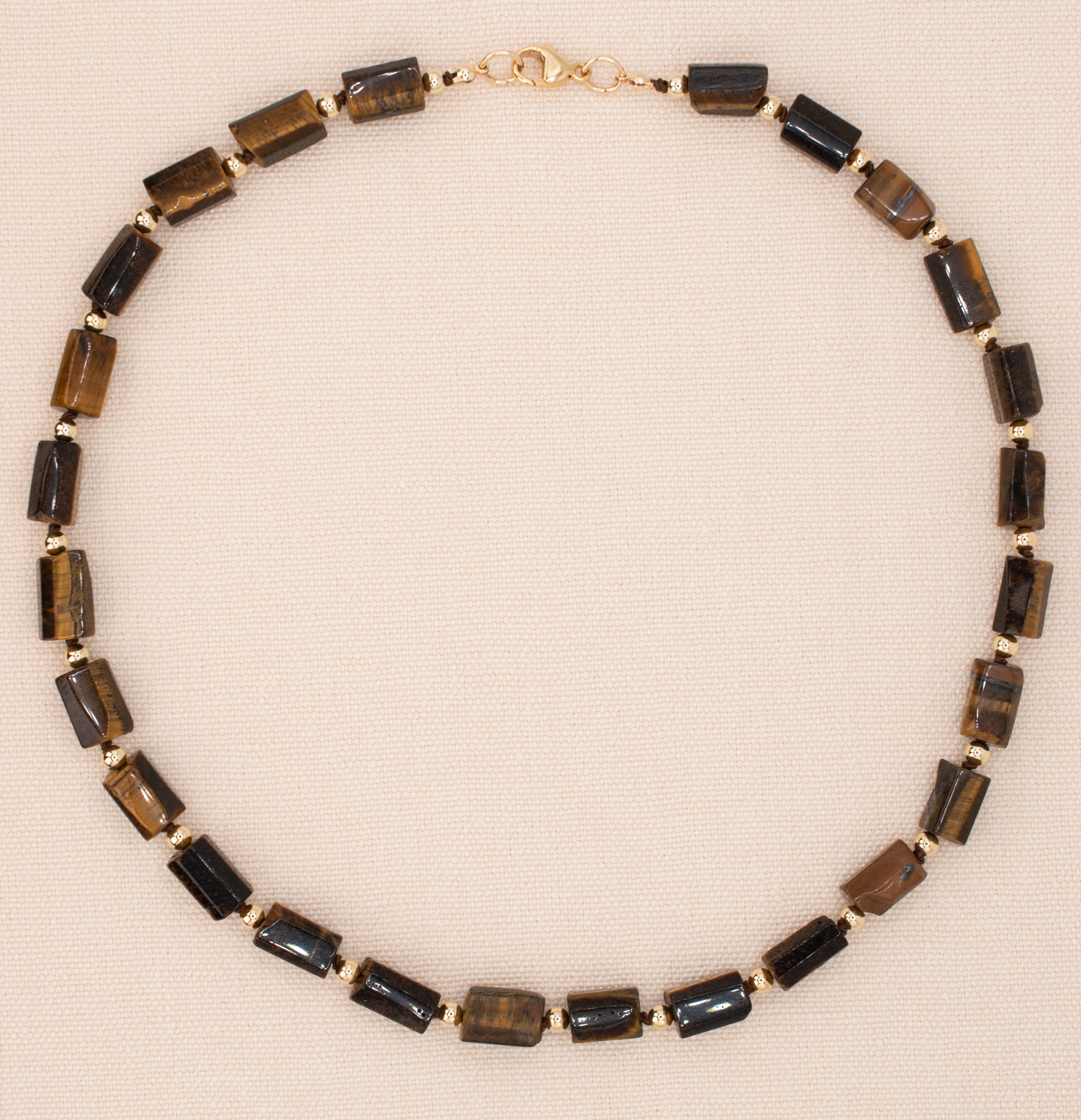 Launceston Necklace in Tiger's Eye and Gold