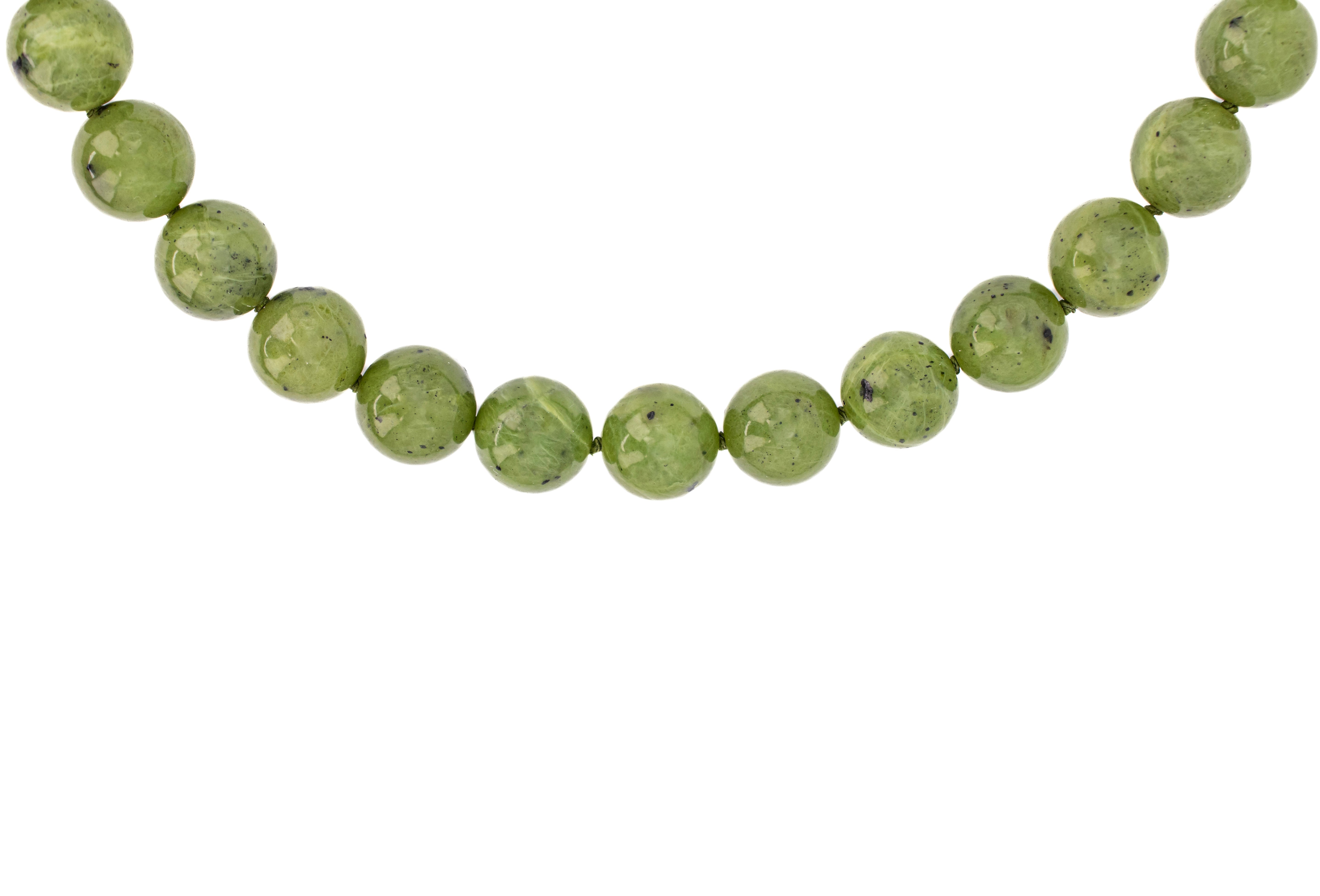 Clemmie Necklace in Green Jade