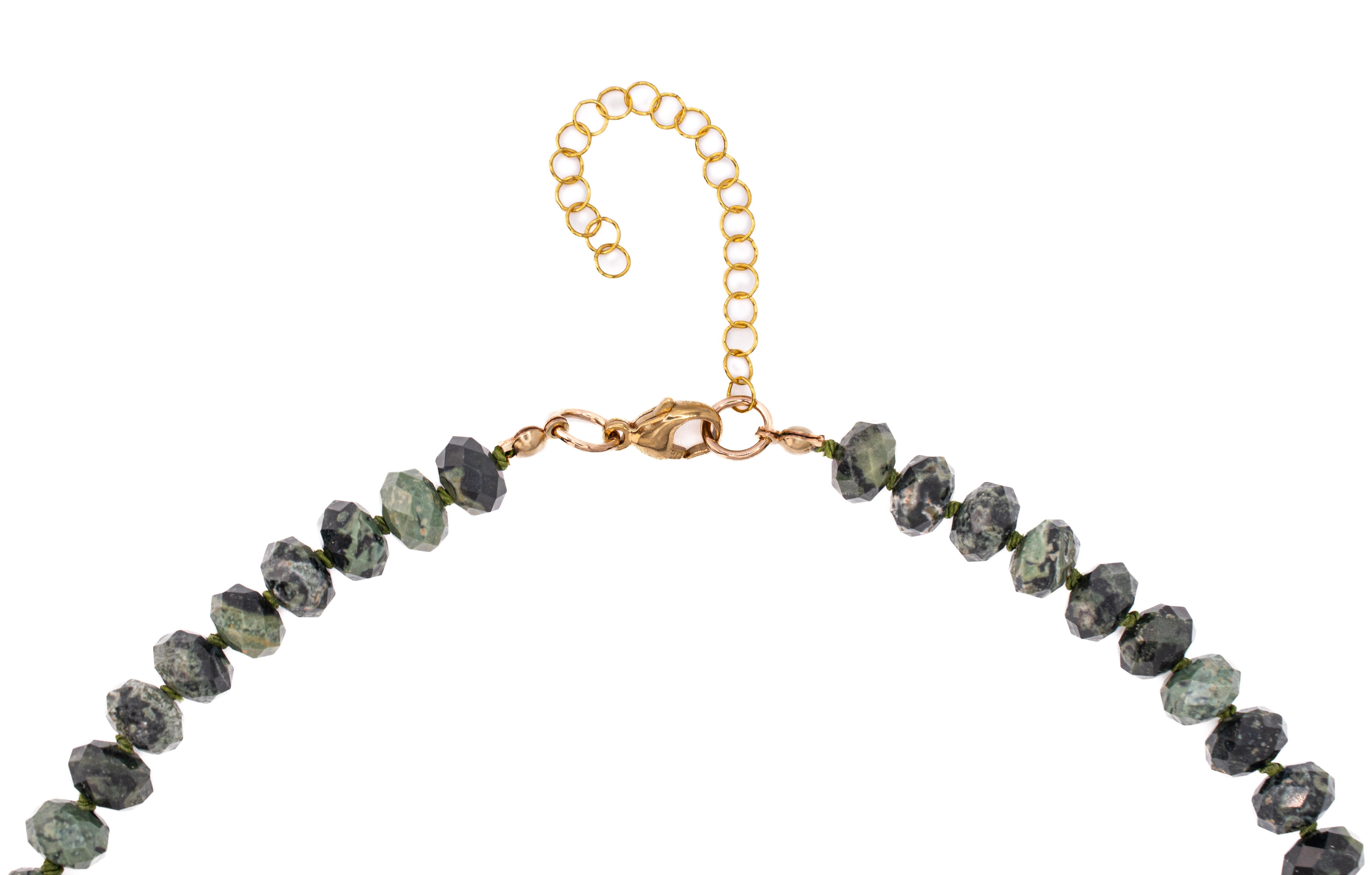 Sloane Necklace in Faceted Green Jasper