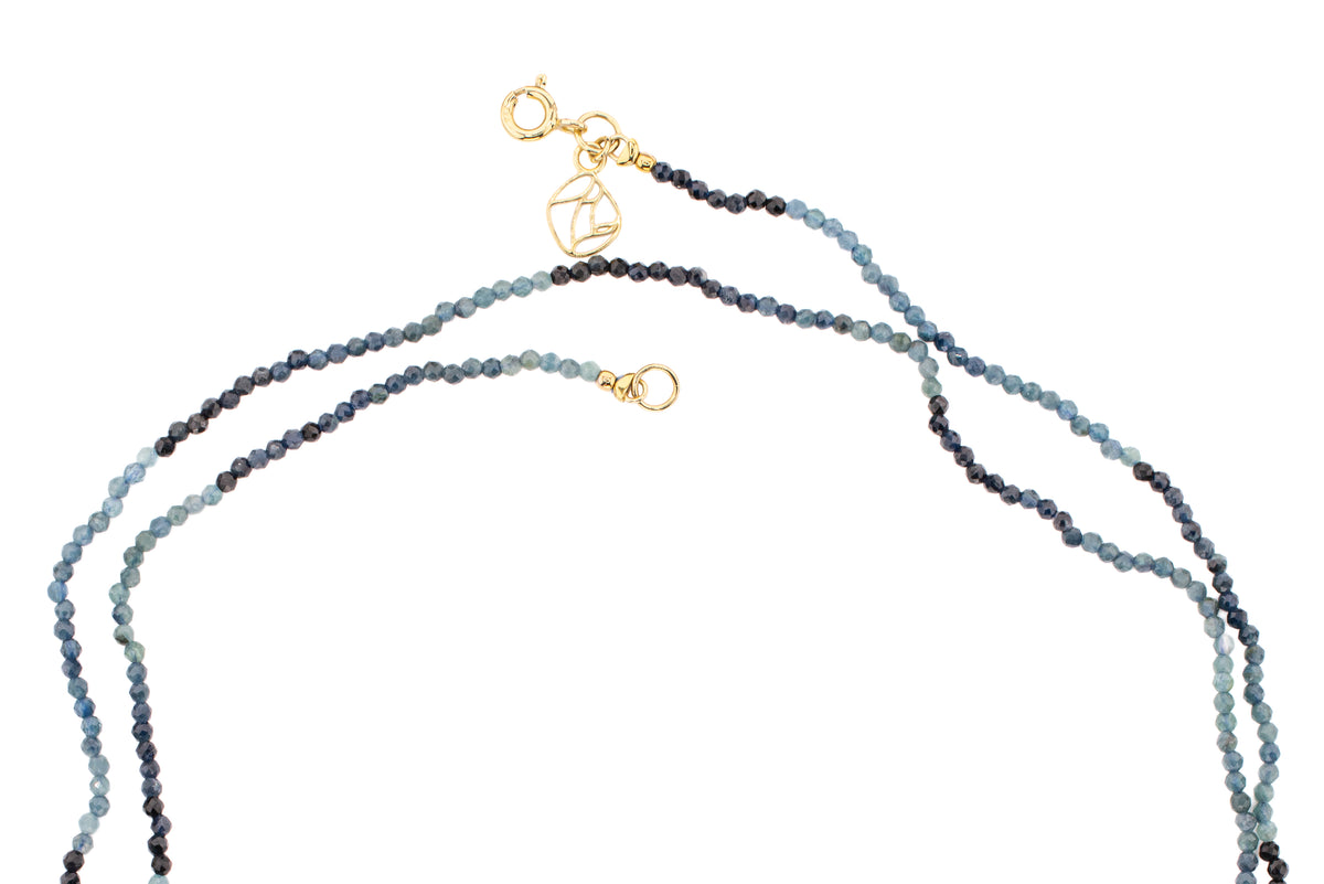 Long Tinka Tiny Gem Necklace in Blue Tourmaline