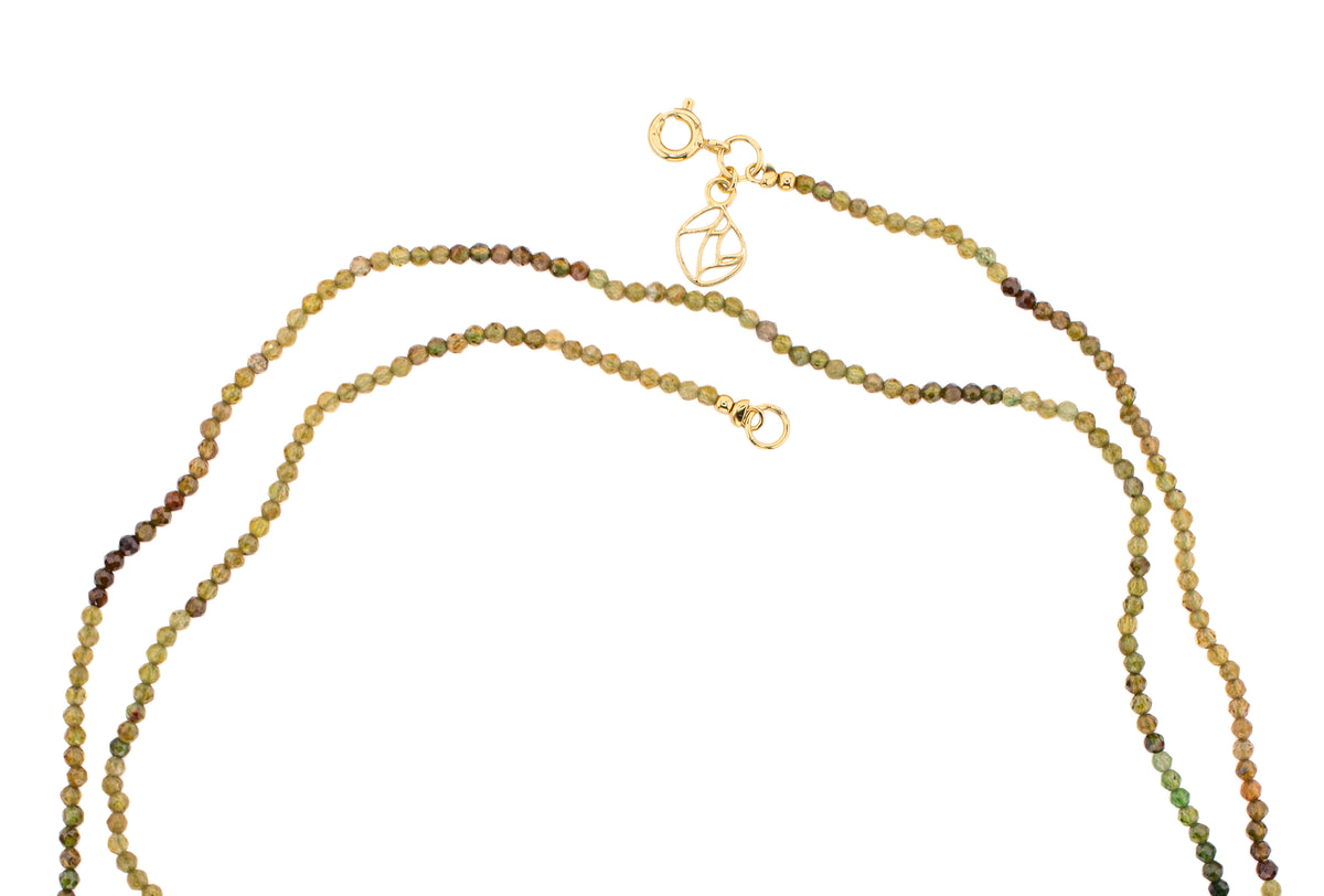 Long Tinka Tiny Gem Necklace in Green Tourmaline