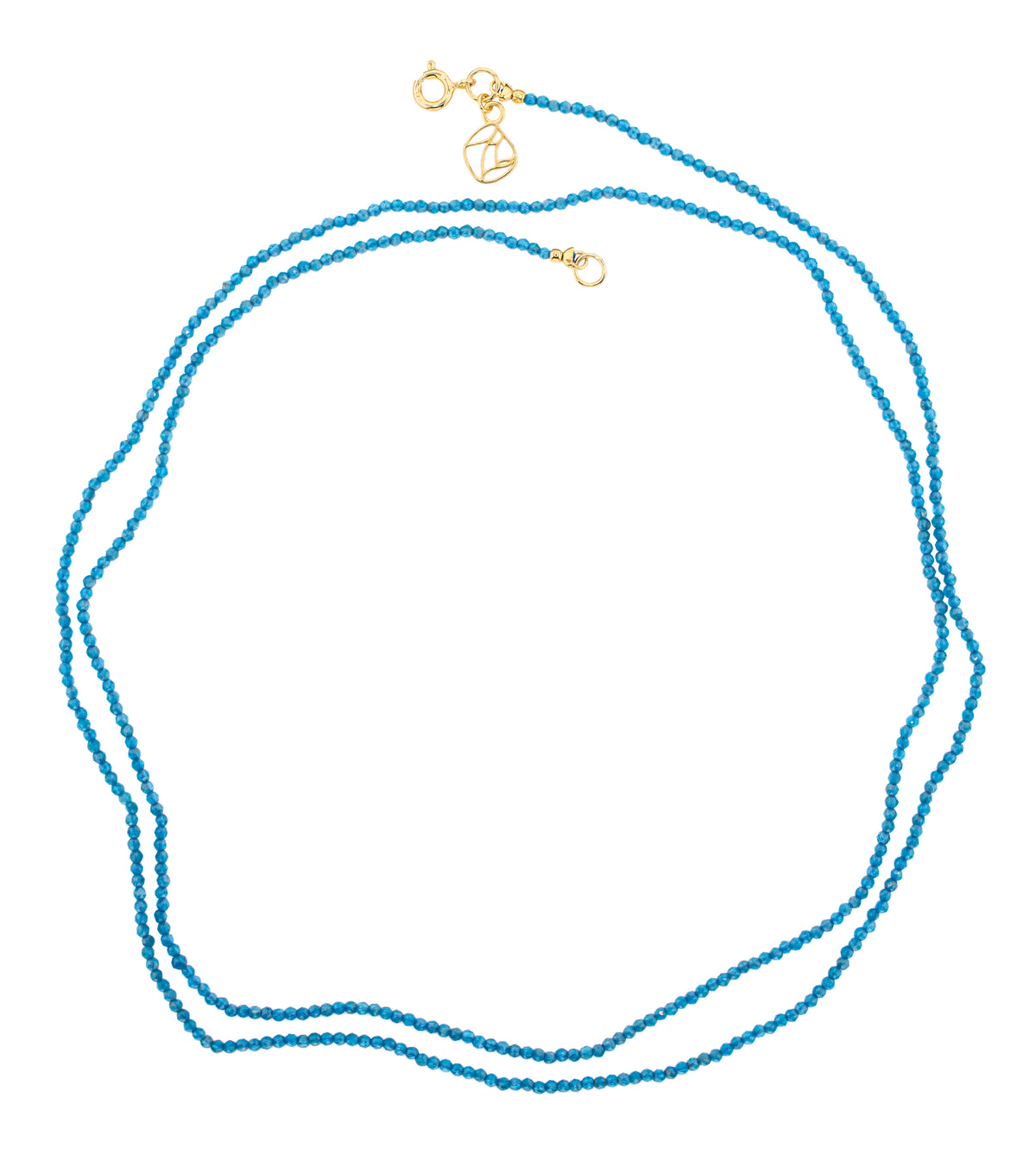 Long Tinka Tiny Gem Necklace in Blue Apatite