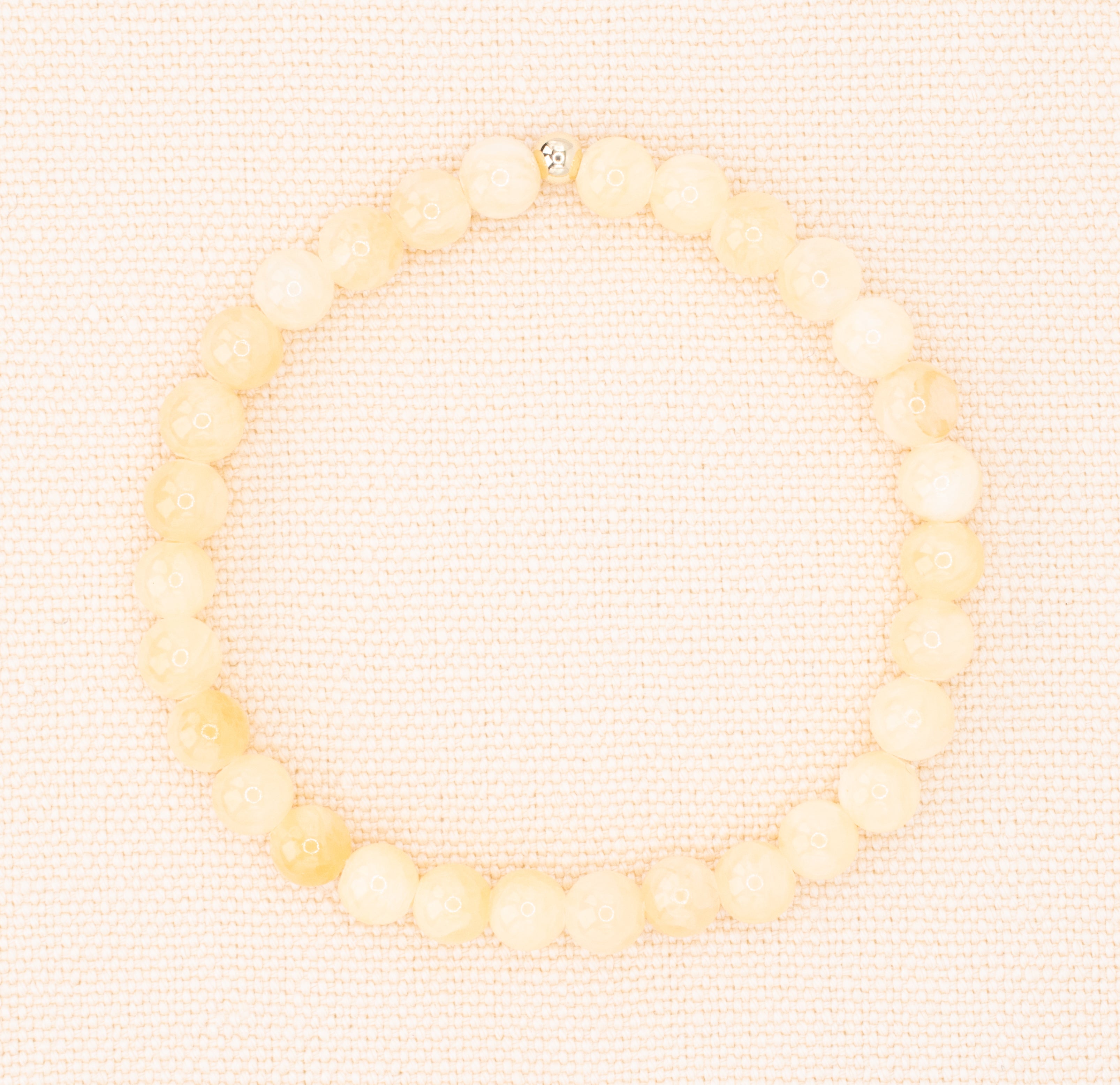 Butter Yellow Calcite Beaded Stretch Bracelet