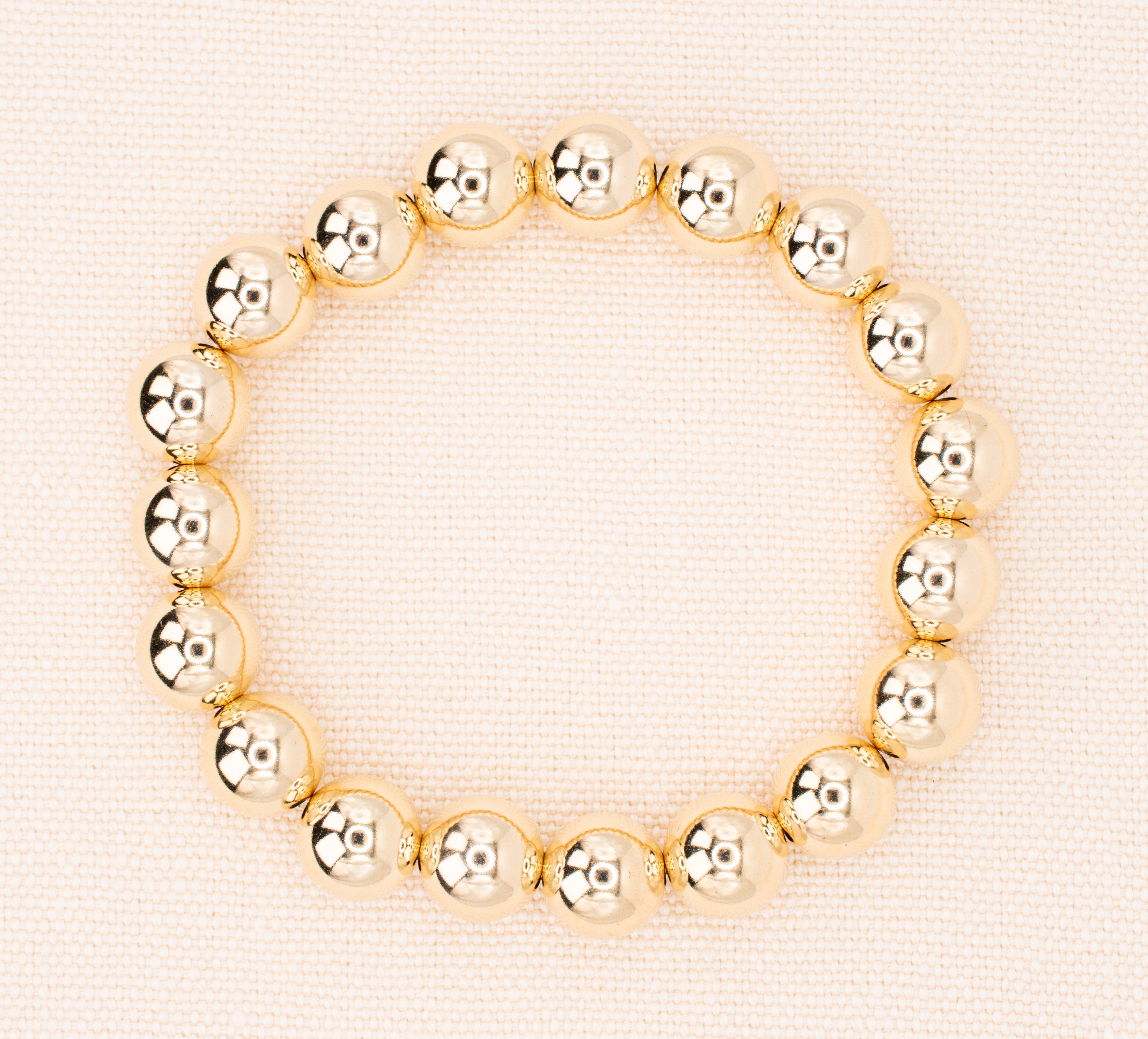 Chunky Gold Beaded Stretch Bracelet