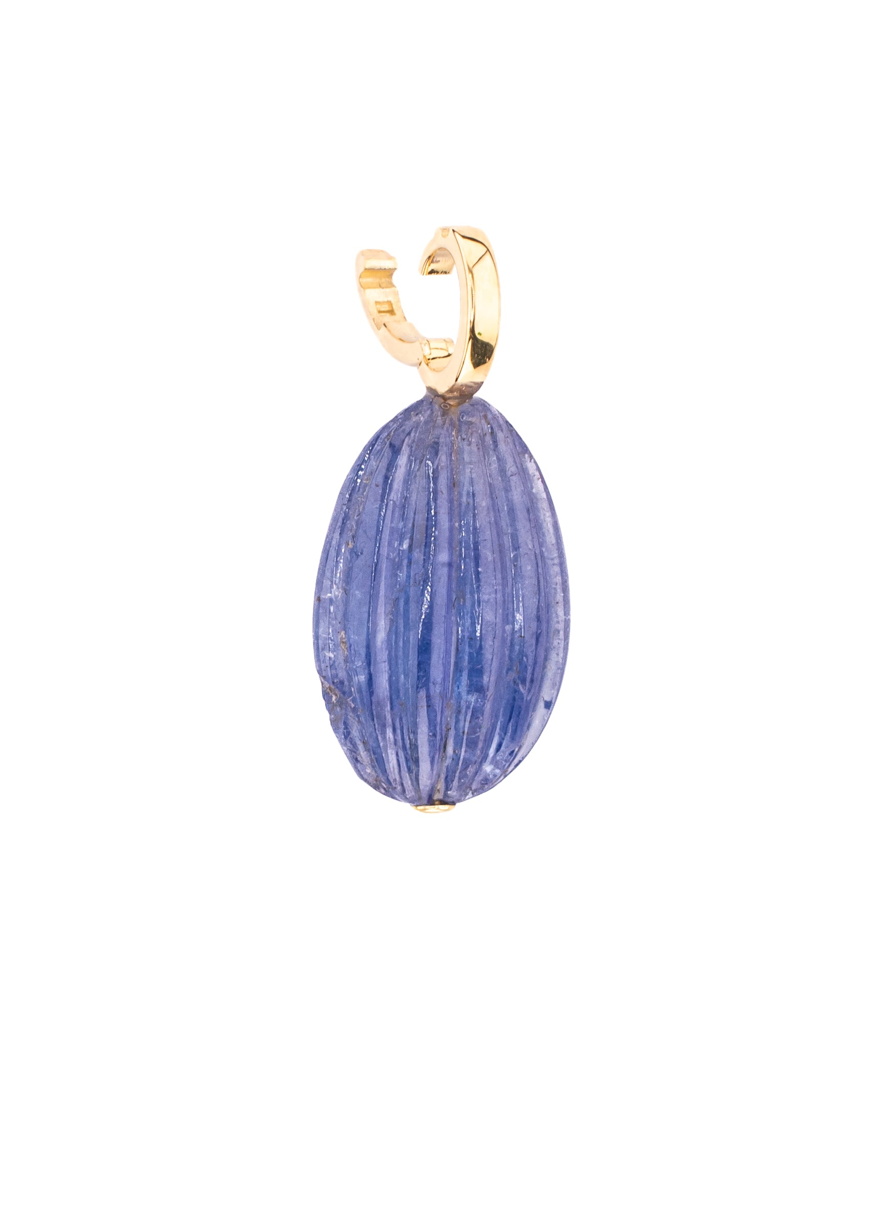 Iolite Hand Carved Clip On Pendant