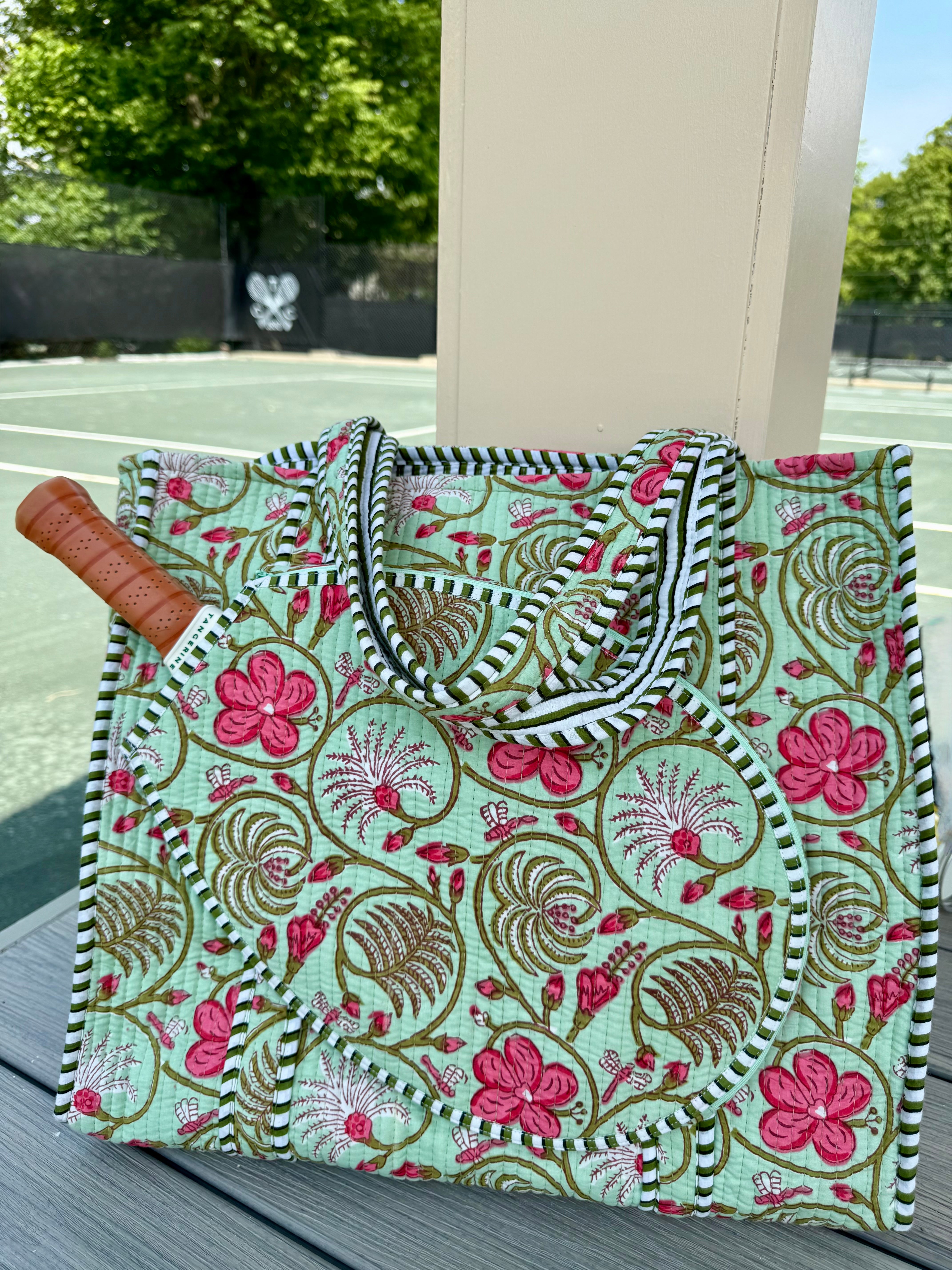 Block Print Racquet Tote 05