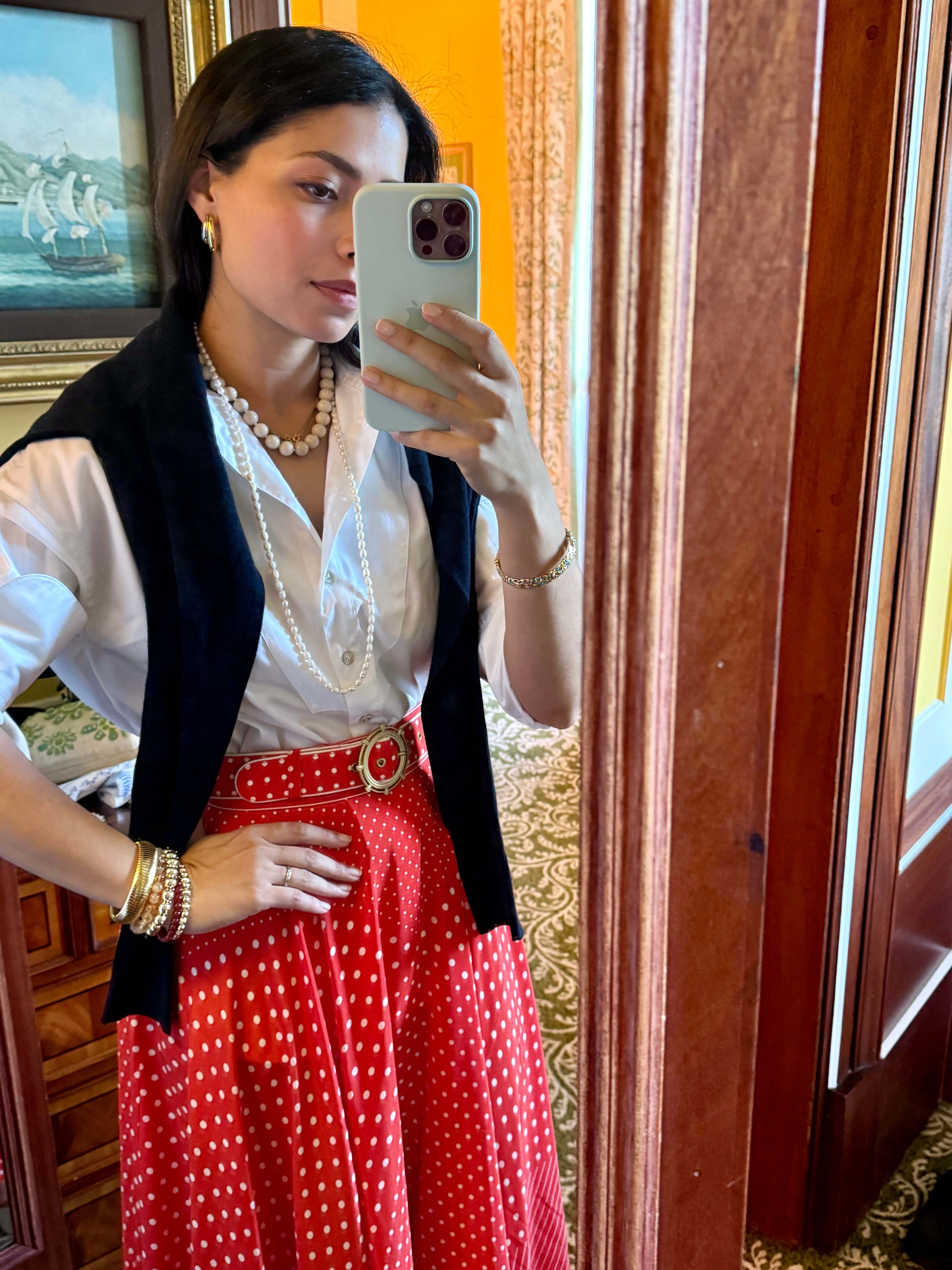 Mary White Pearl Opera Necklace