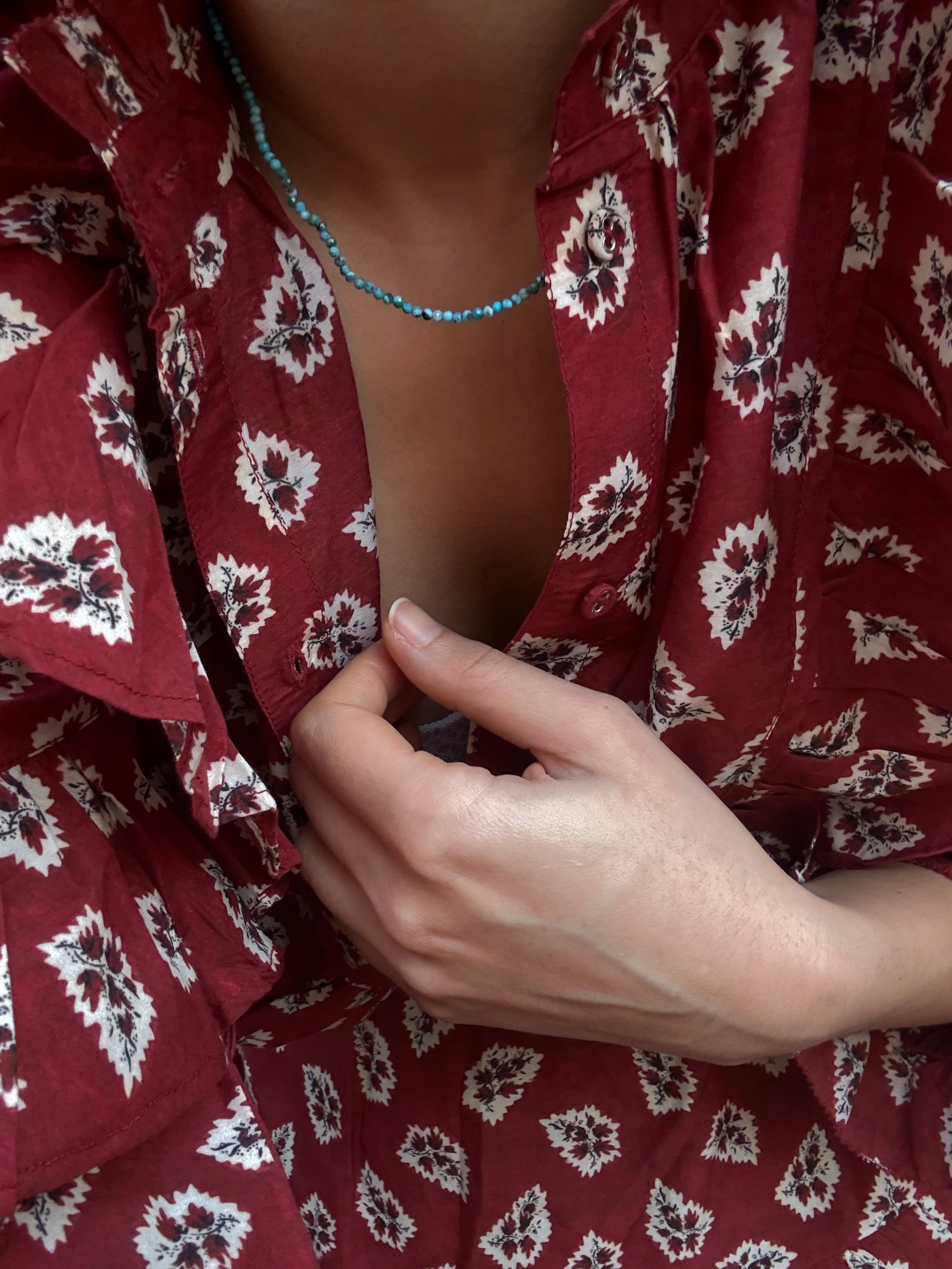 Tinka Tiny Gem Necklace in Turquoise