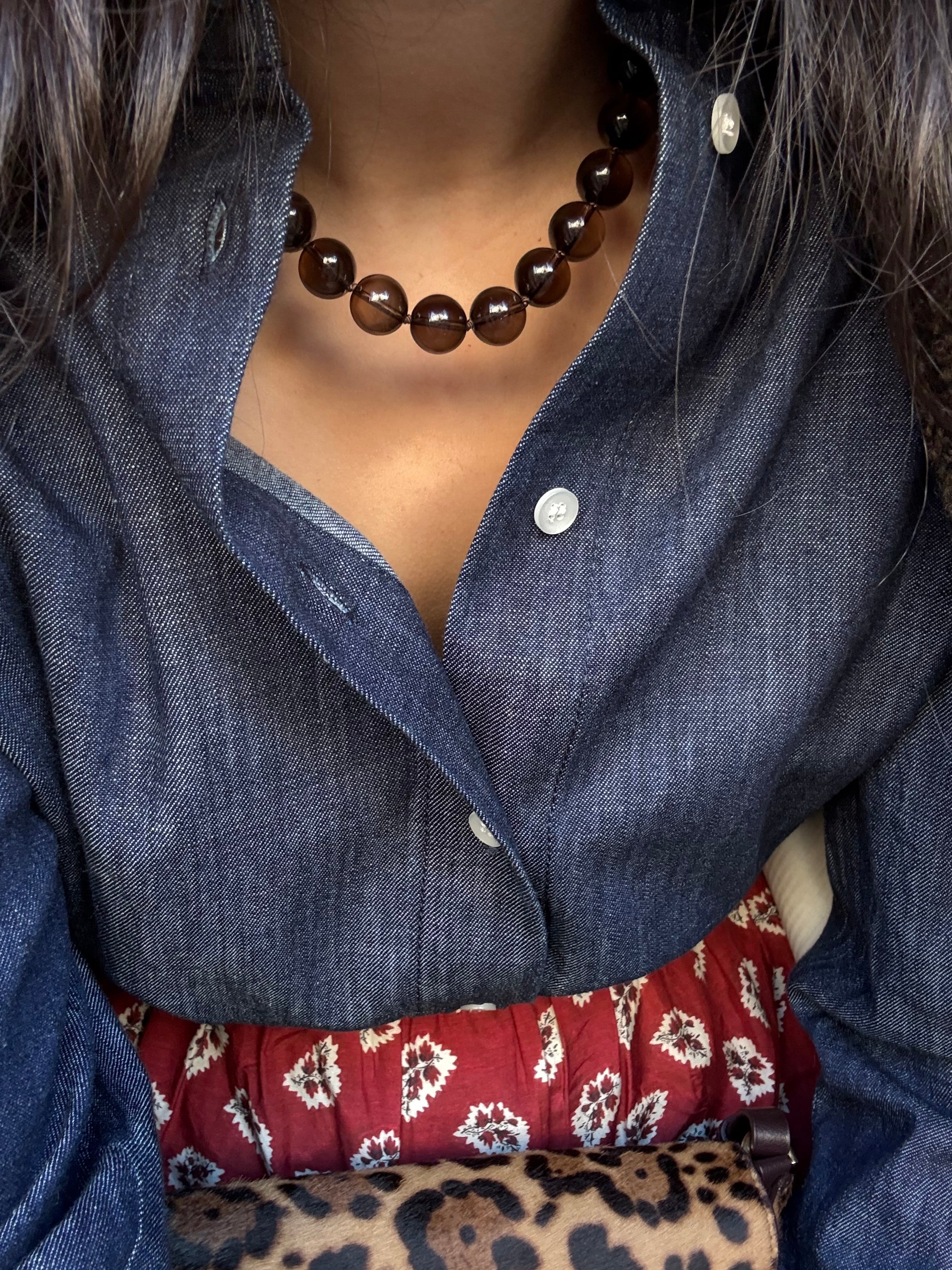 Clemmie Necklace in Smoky Quartz