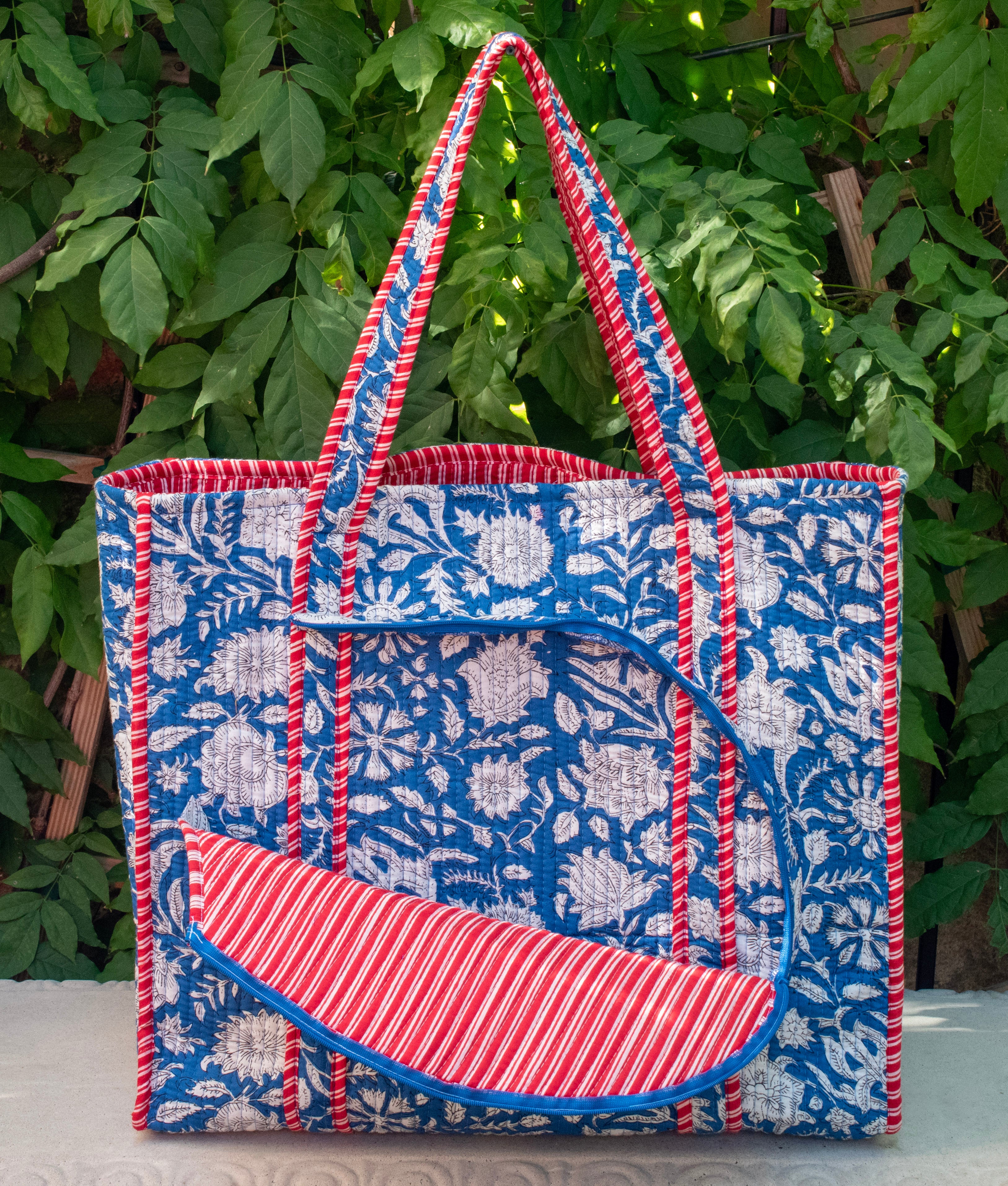 Block Print Racquet Tote 02