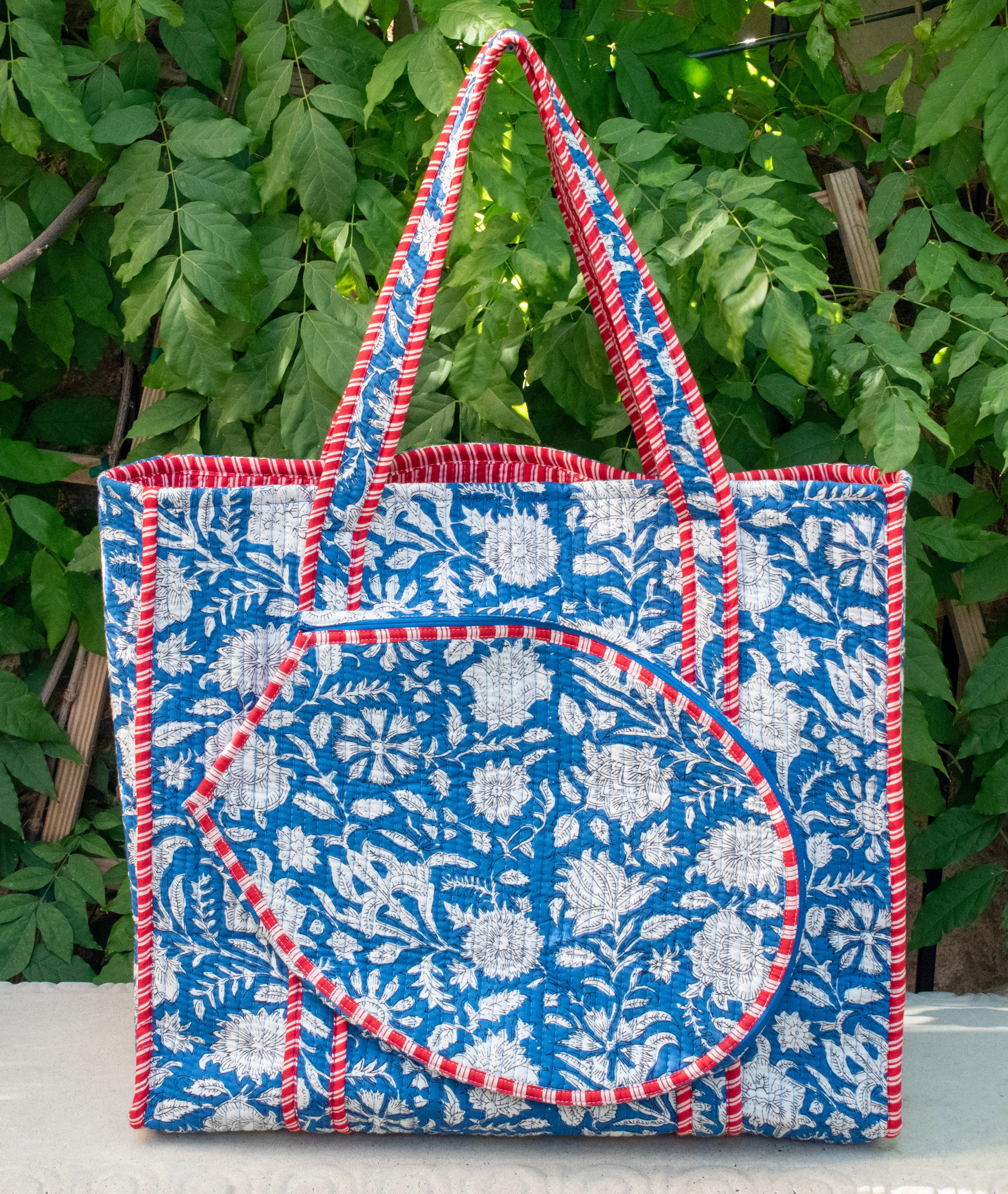 Block Print Racquet Tote 02