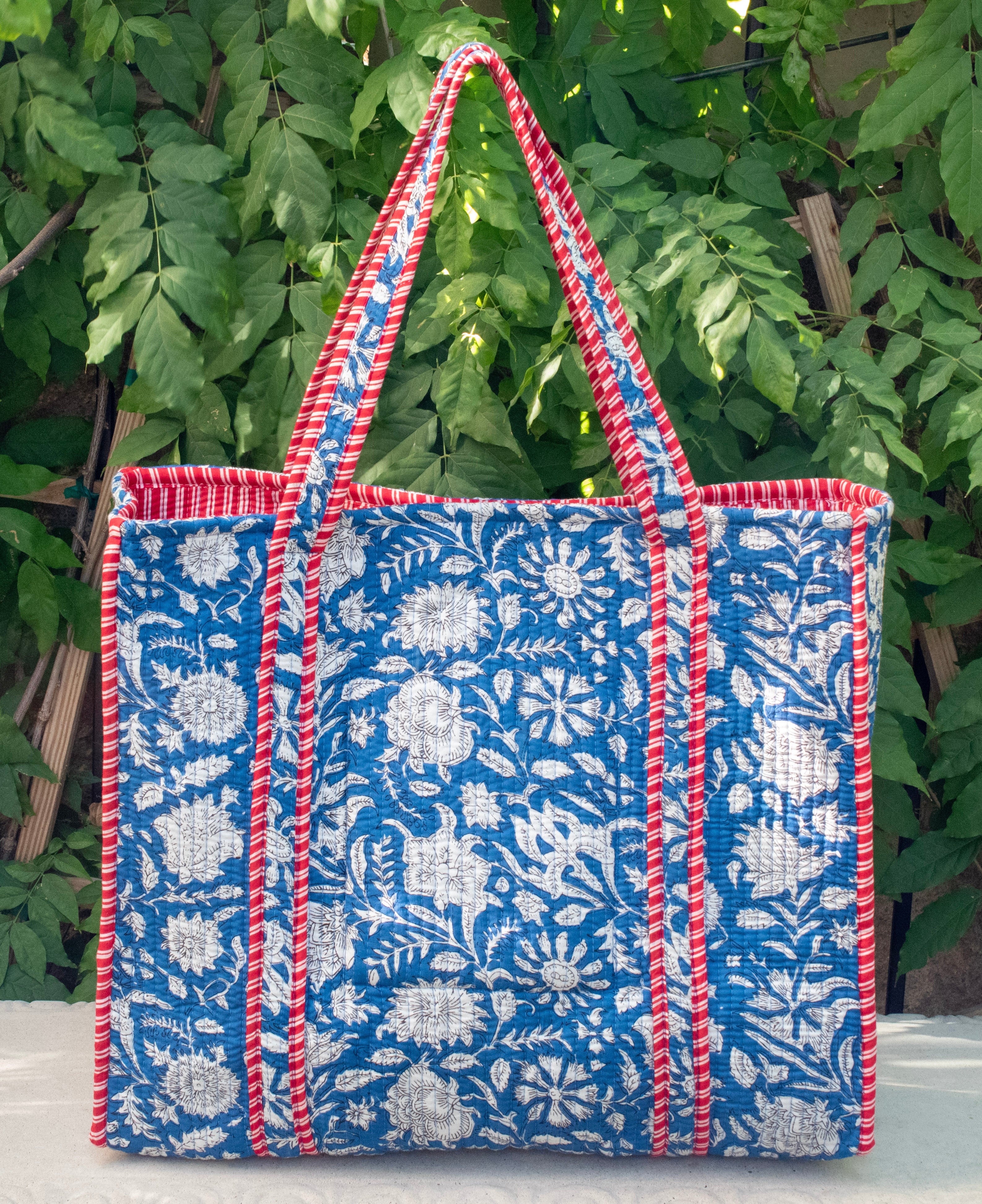 Block Print Racquet Tote 02
