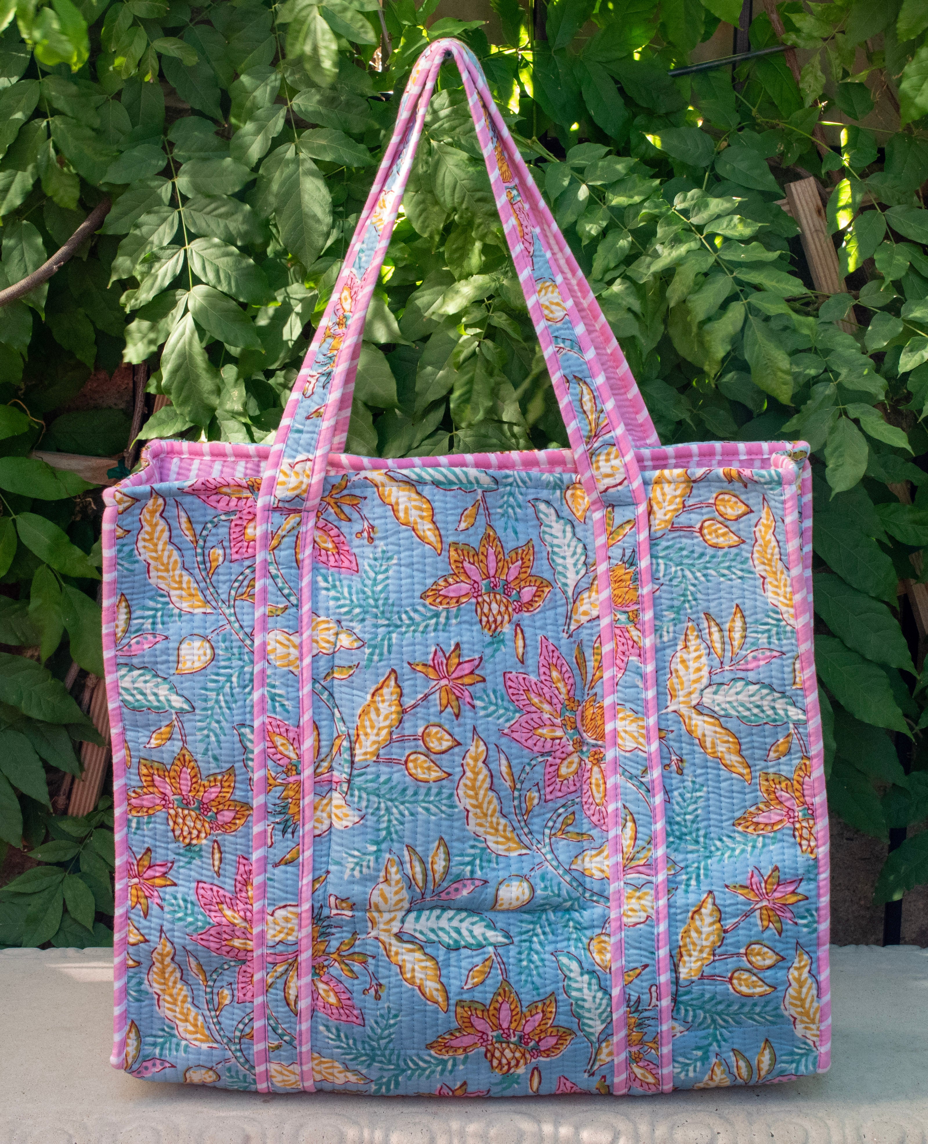 Block Print Racquet Tote 04