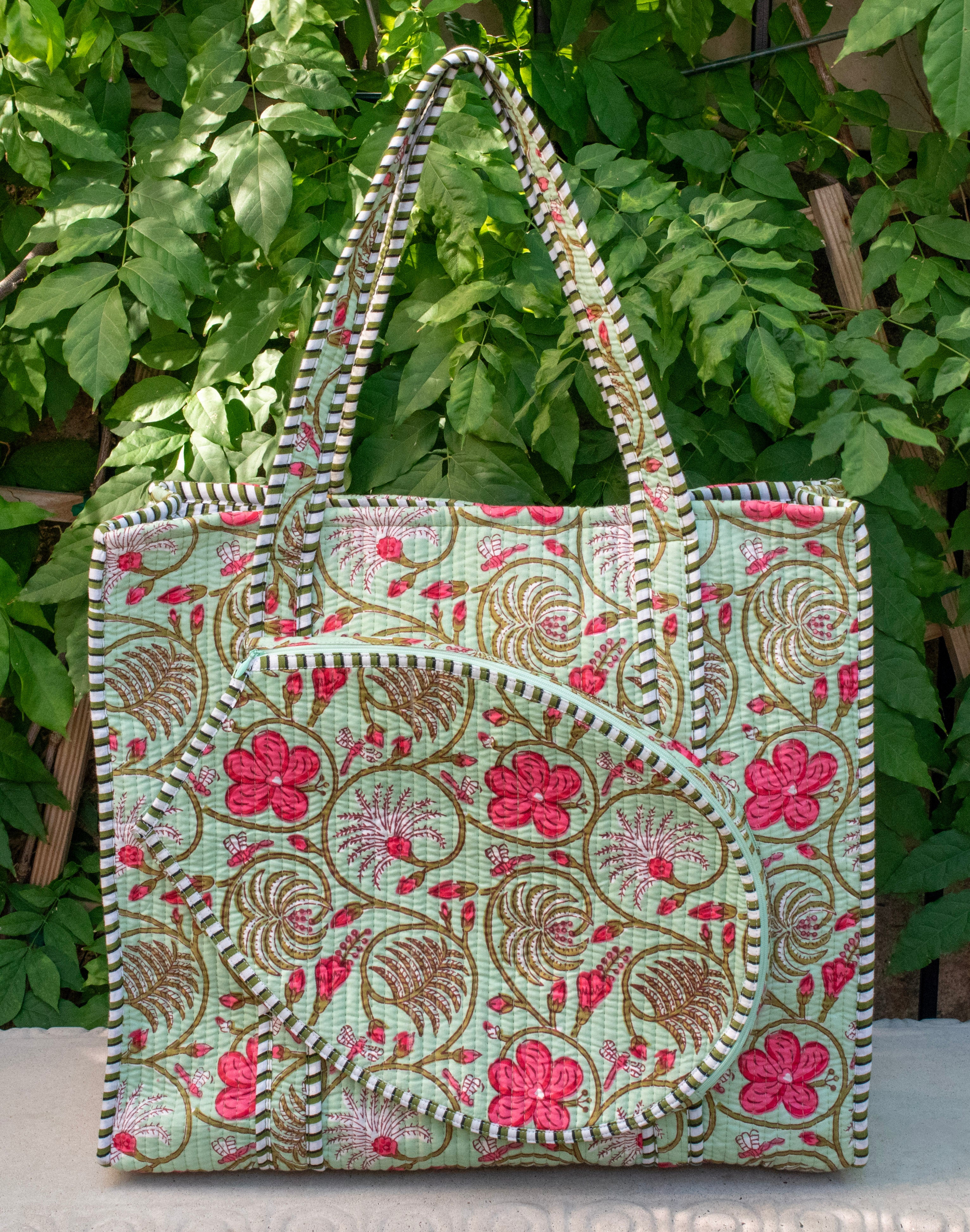 Block Print Racquet Tote 05