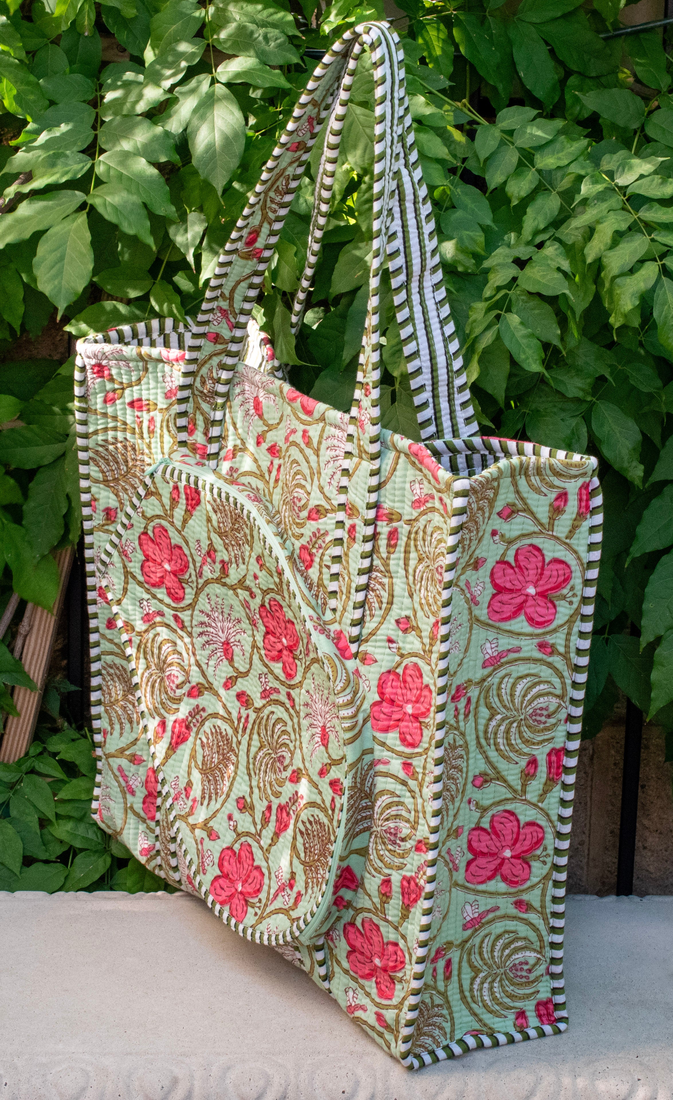 Block Print Racquet Tote 05