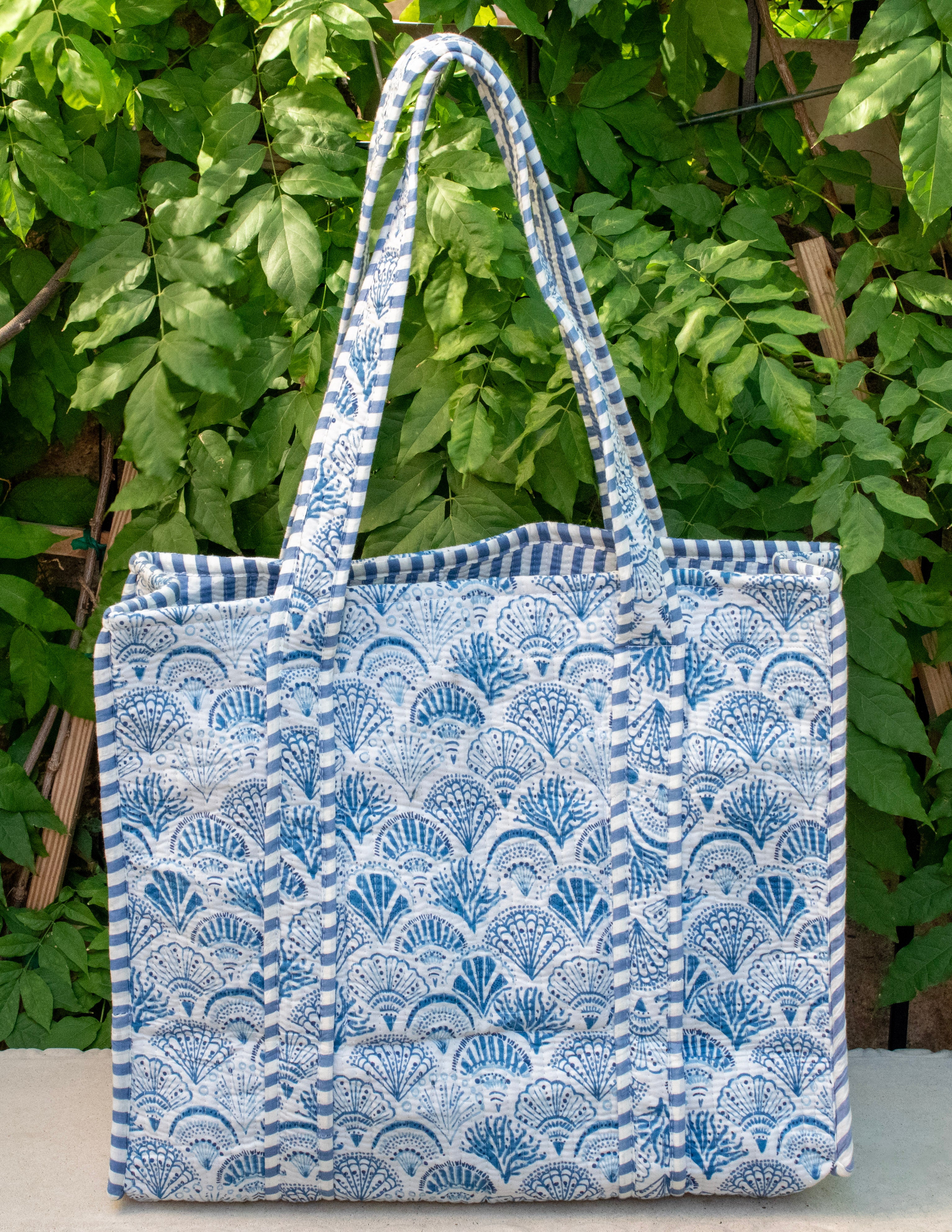 Block Print Everything Shells Tote