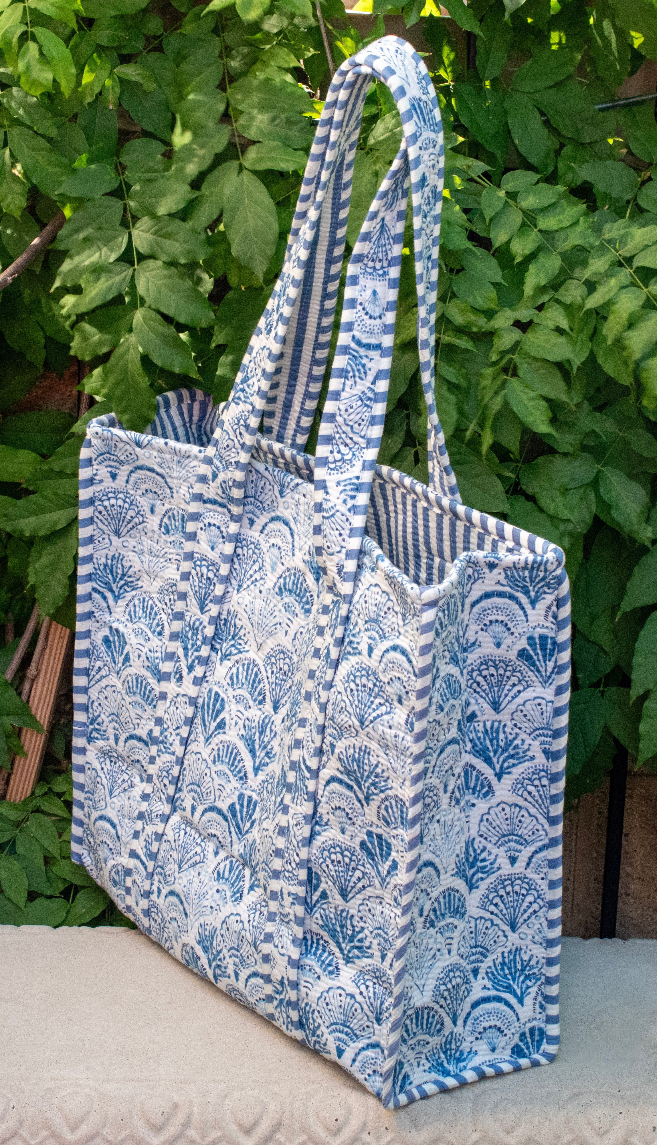 Block Print Everything Shells Tote