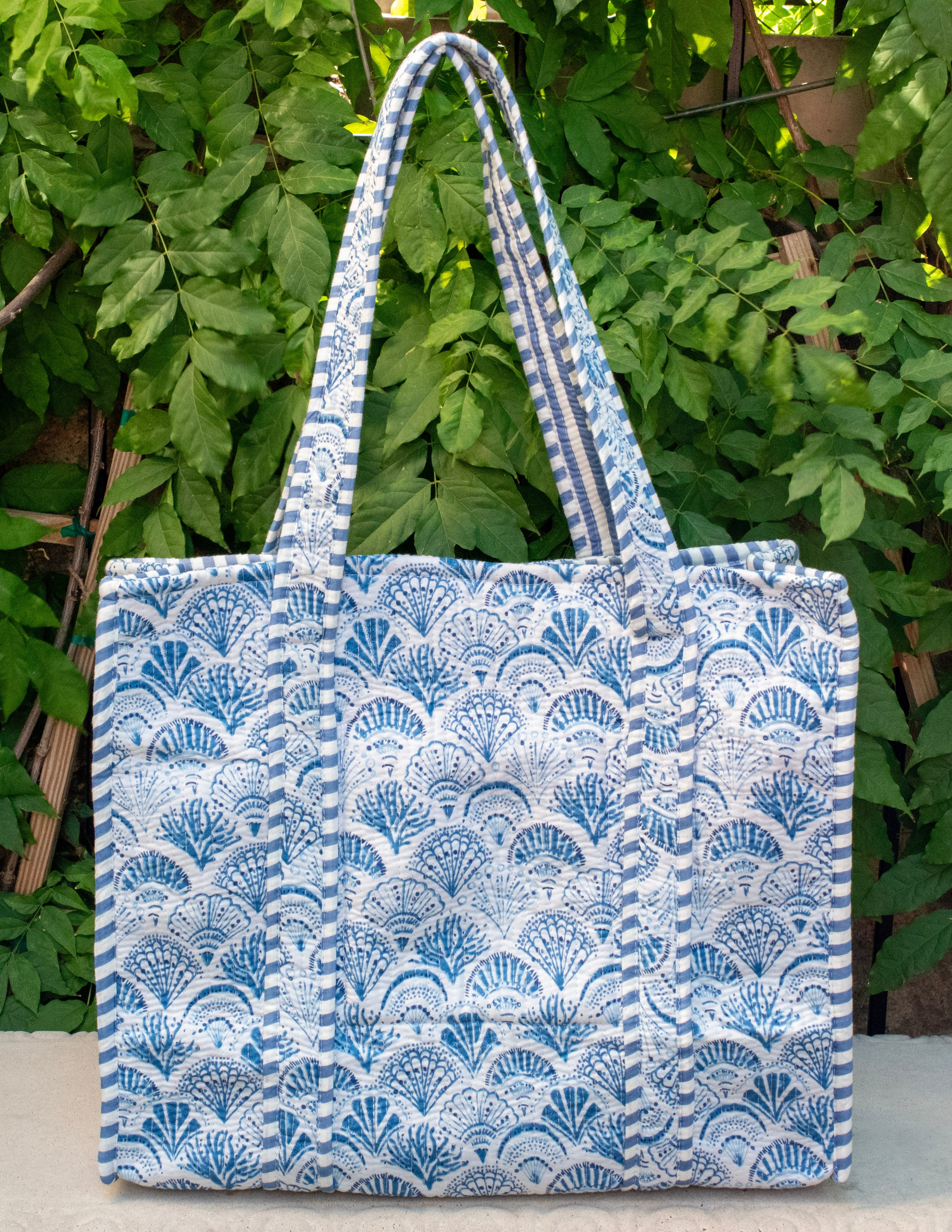 Block Print Everything Shells Tote
