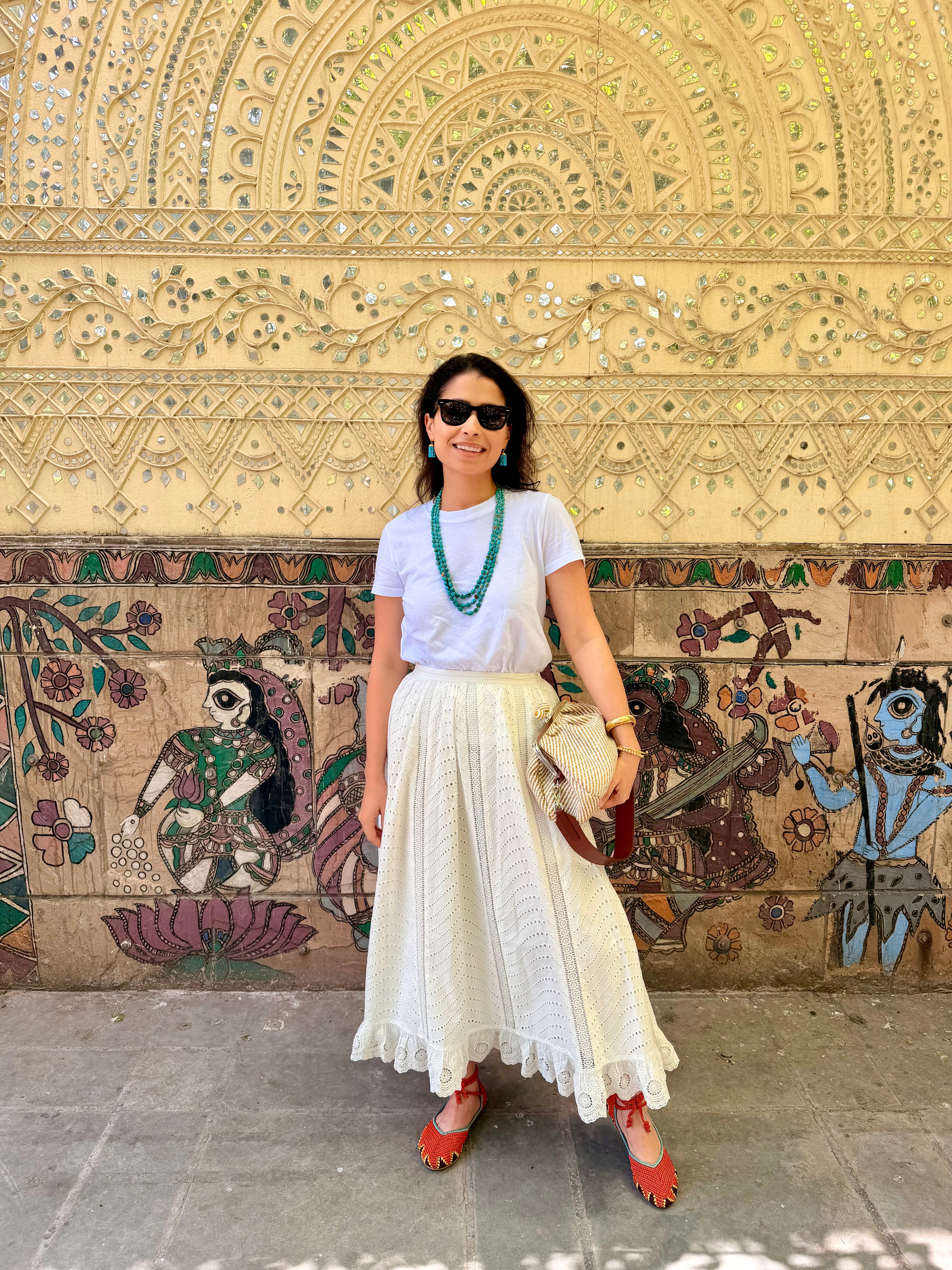 Roya Triple Strand Knotted Necklace in Turquoise