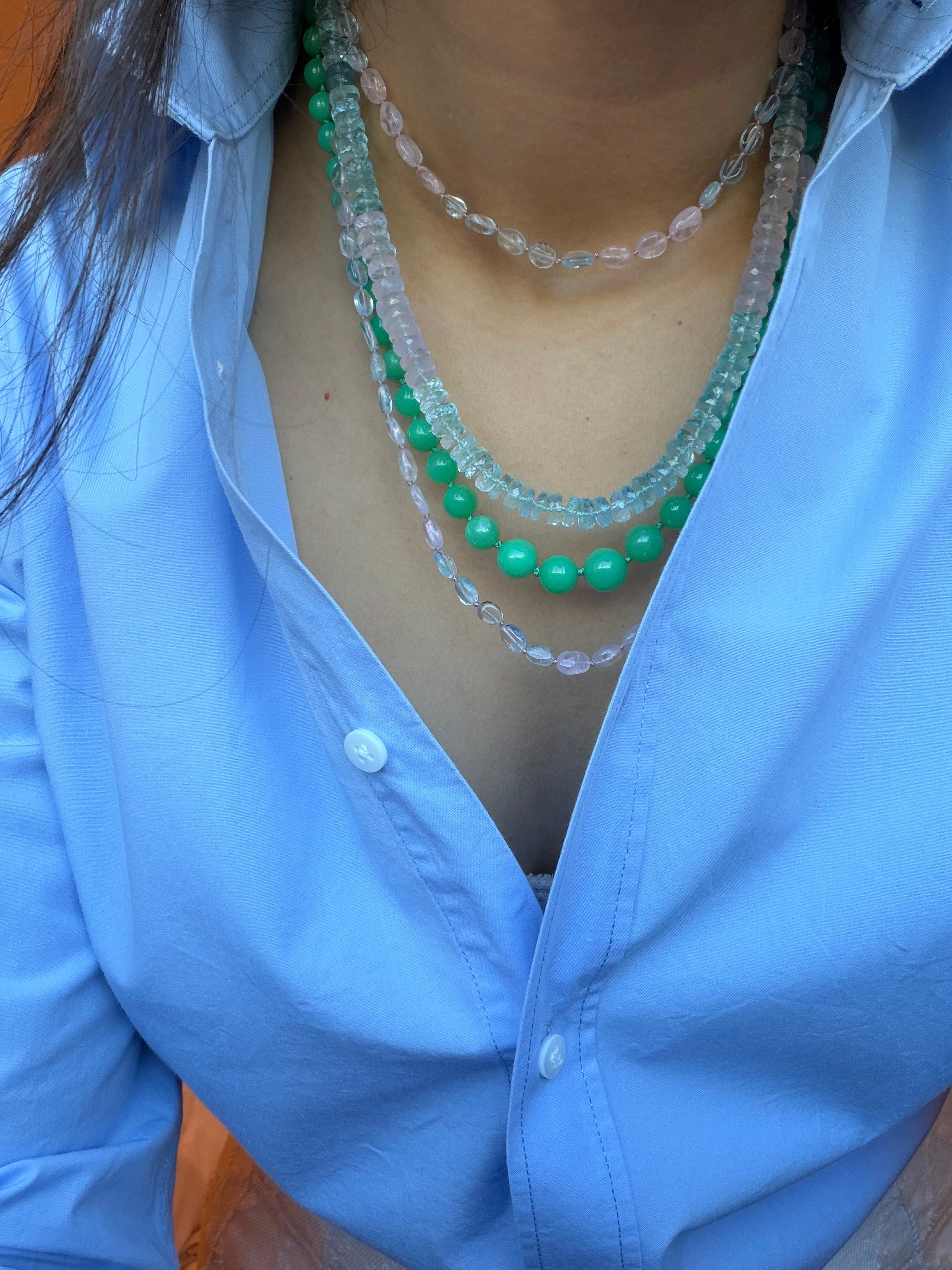 Albemarle Necklace Facted Aquamarine and Morganite