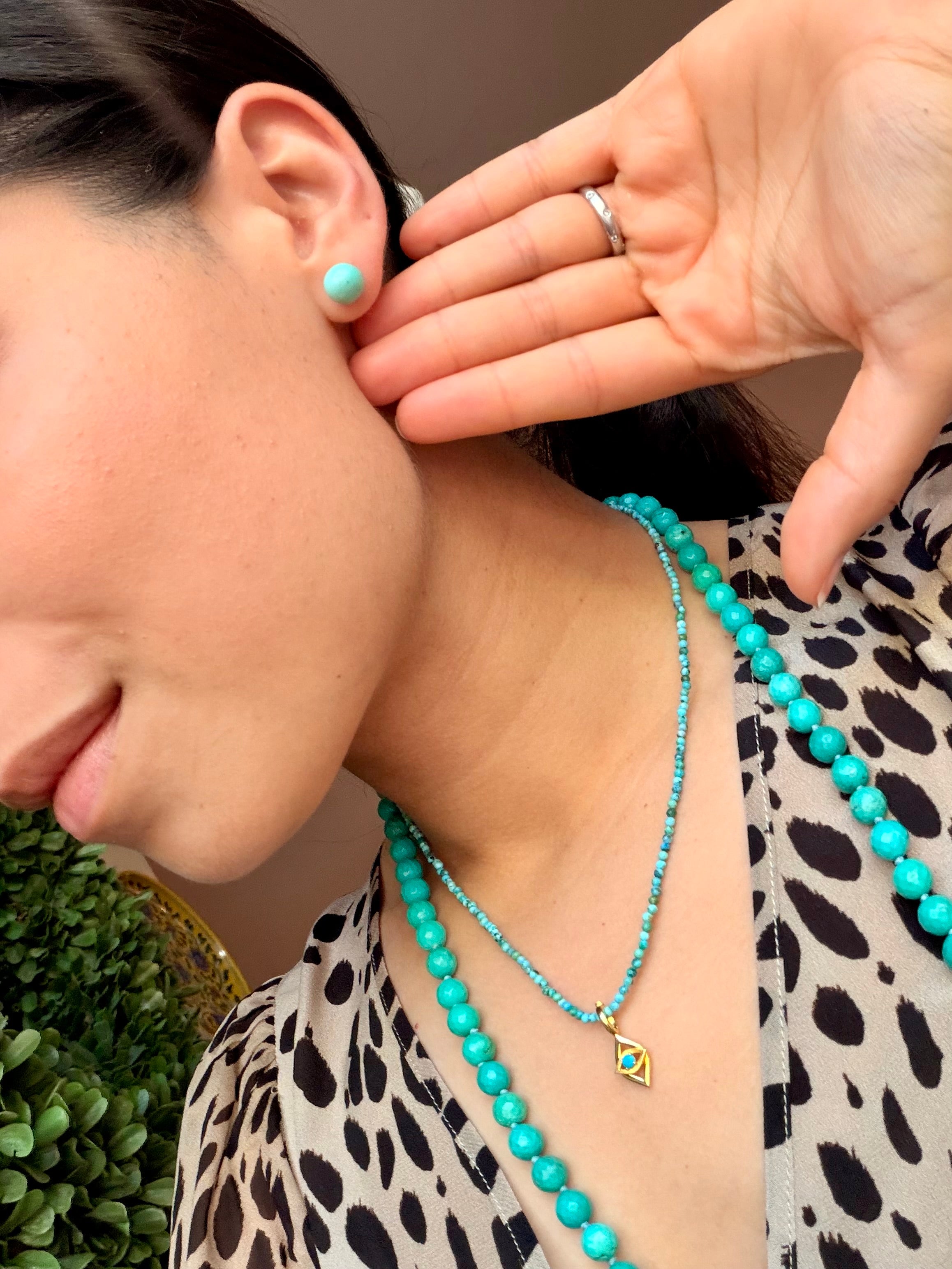 Cosmos Stud Earrings in Turquoise