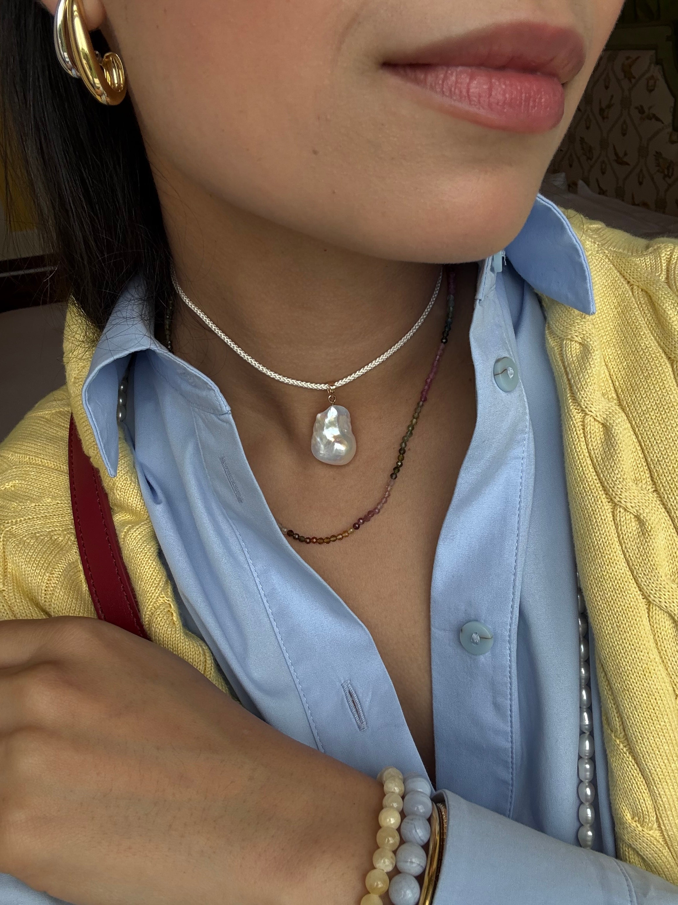 Tinka Tiny Gem Necklace in Tourmaline